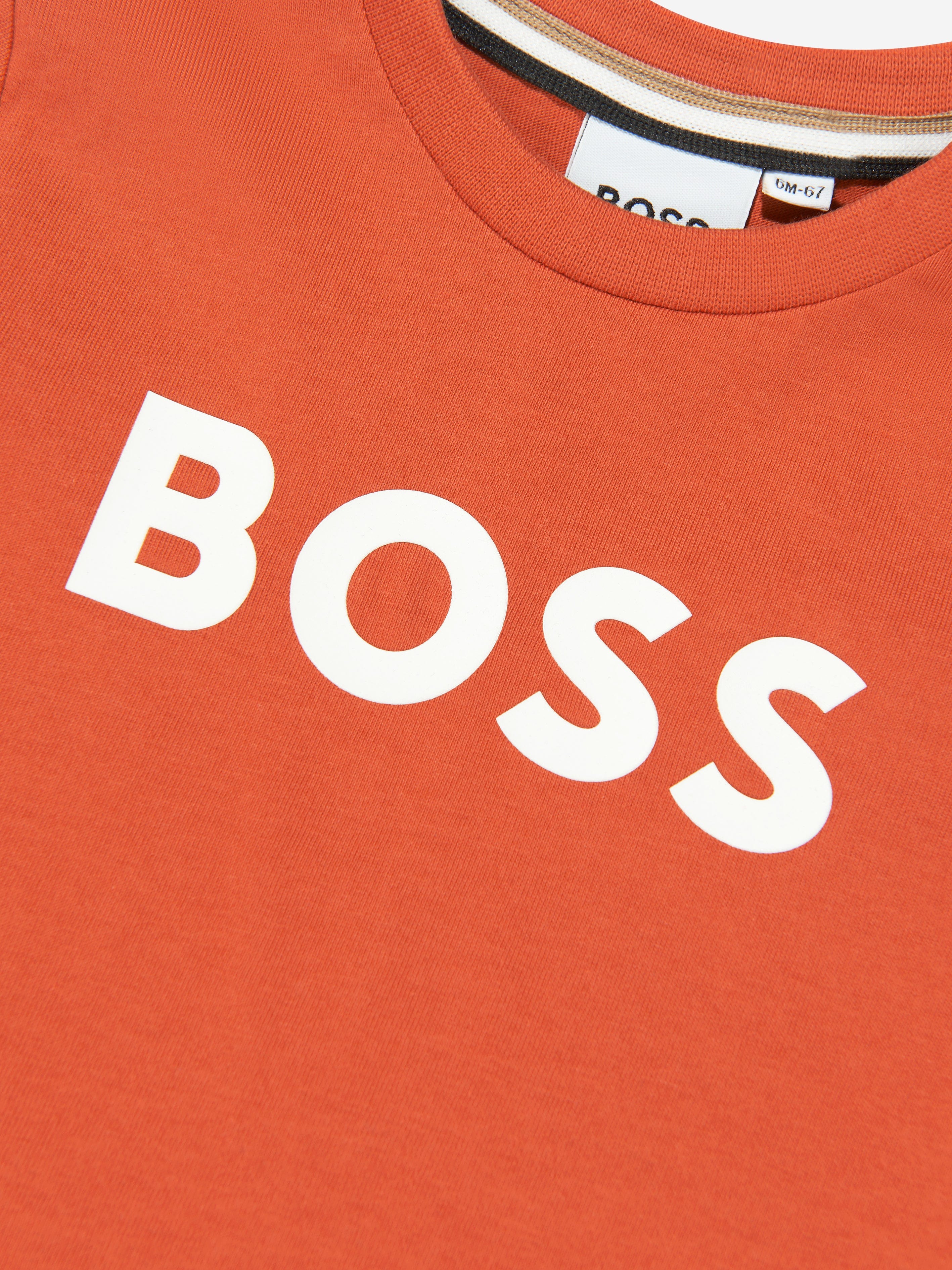 BOSS Baby Boys Logo T-Shirt in Orange