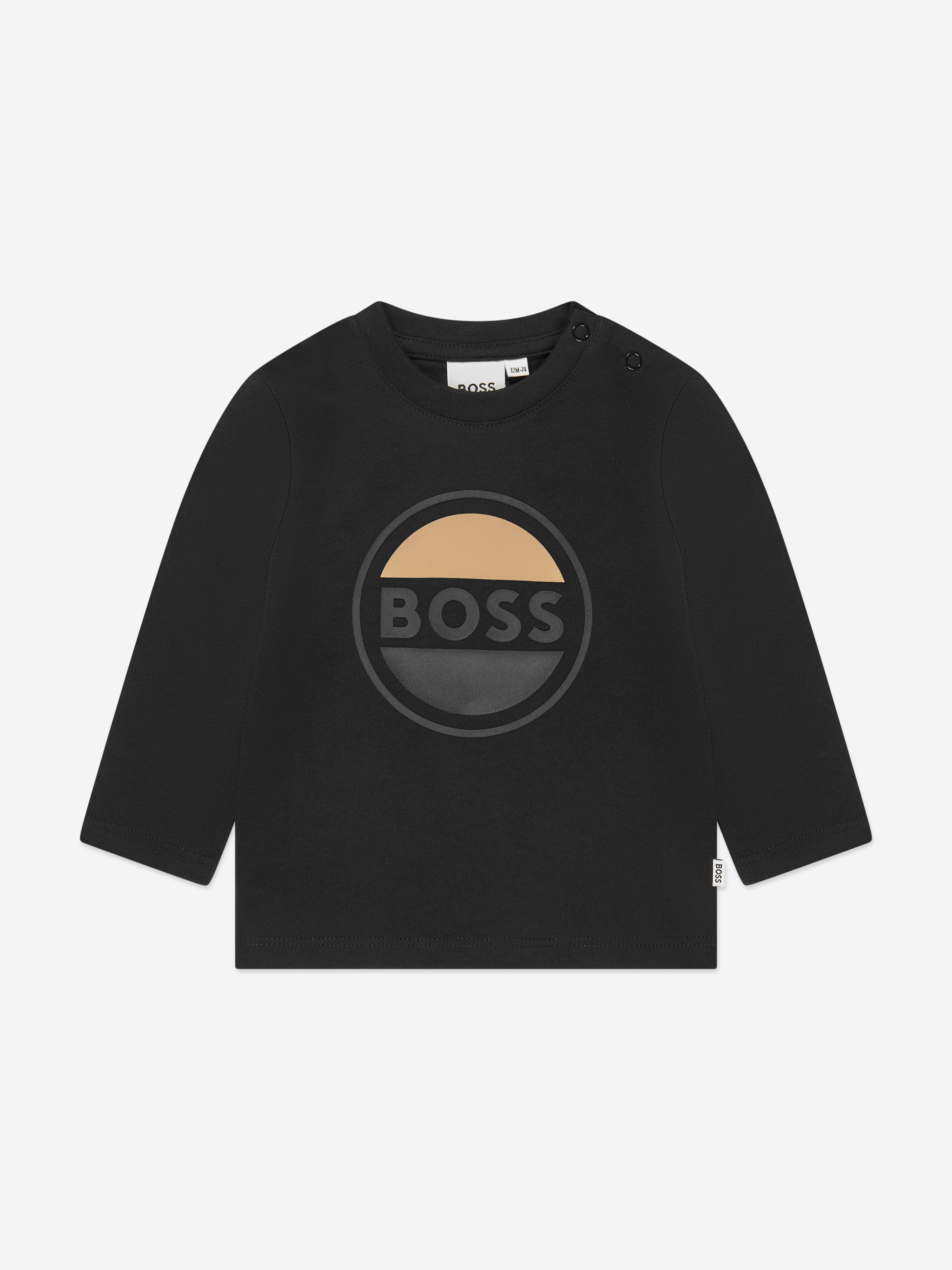 BOSS Baby Boys Long Sleeve T-Shirt in Black