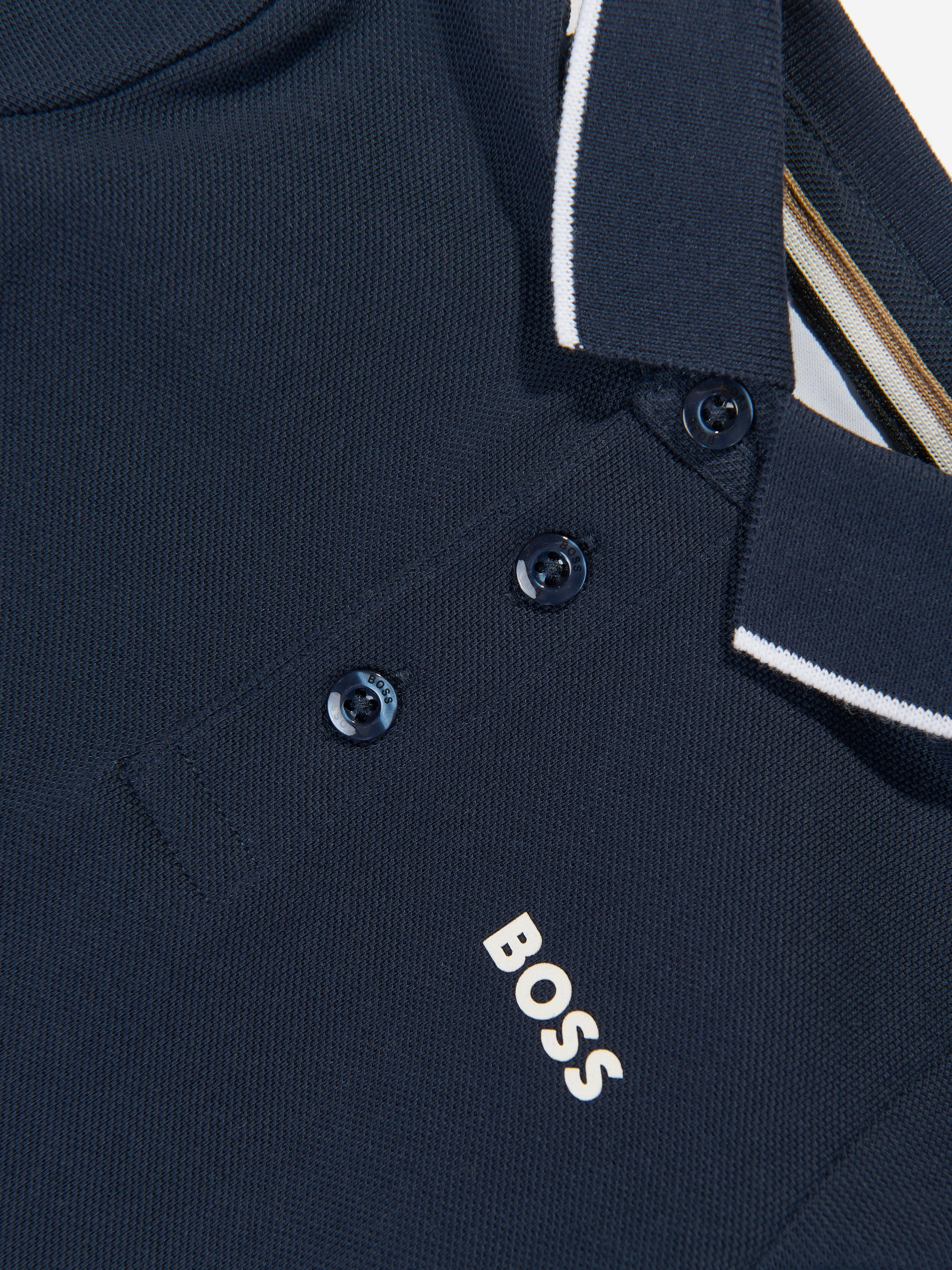 BOSS Baby Boys Long Sleeve Polo Shirt in Navy