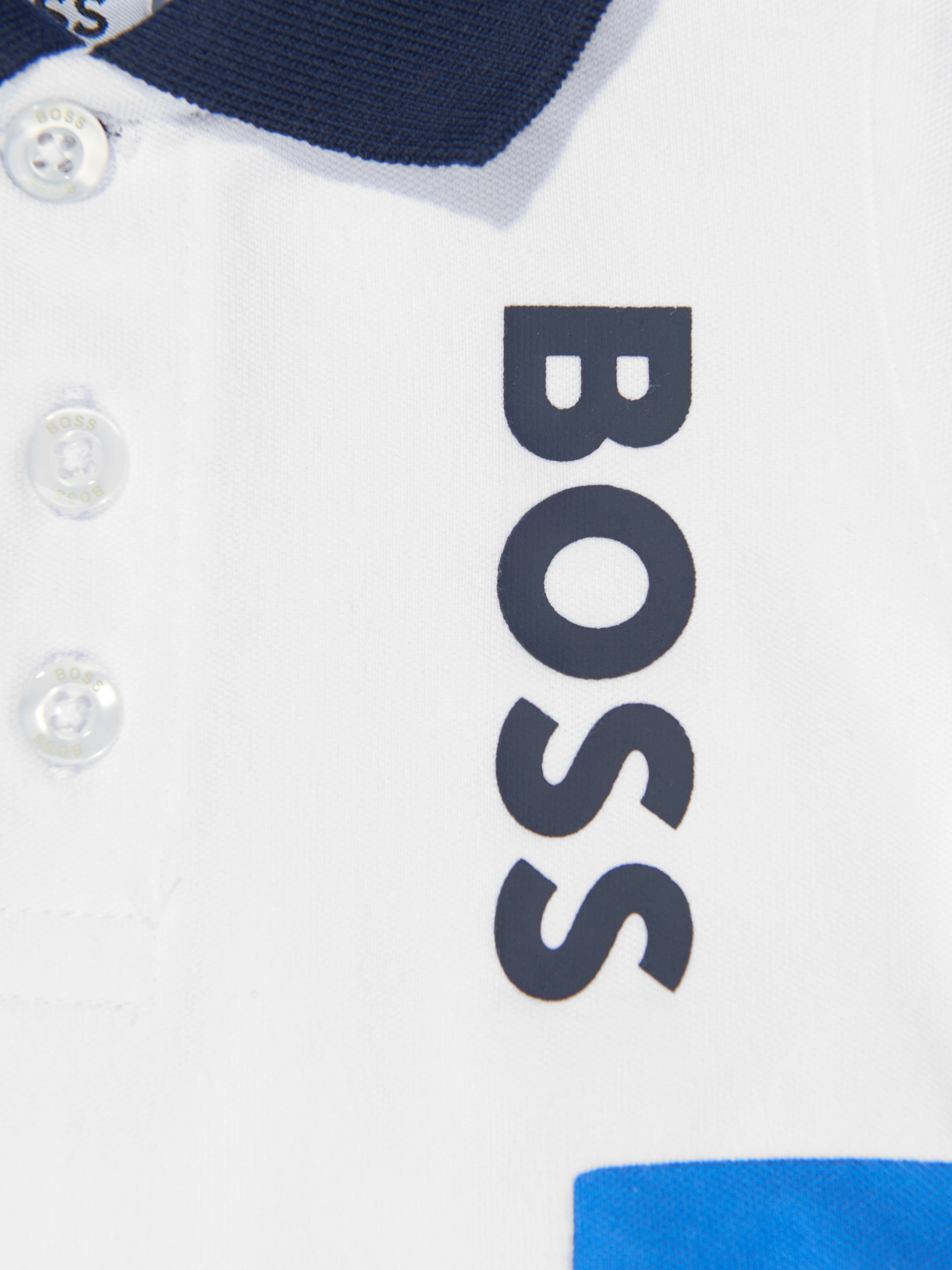 BOSS Baby Boys Polo Shirt in White