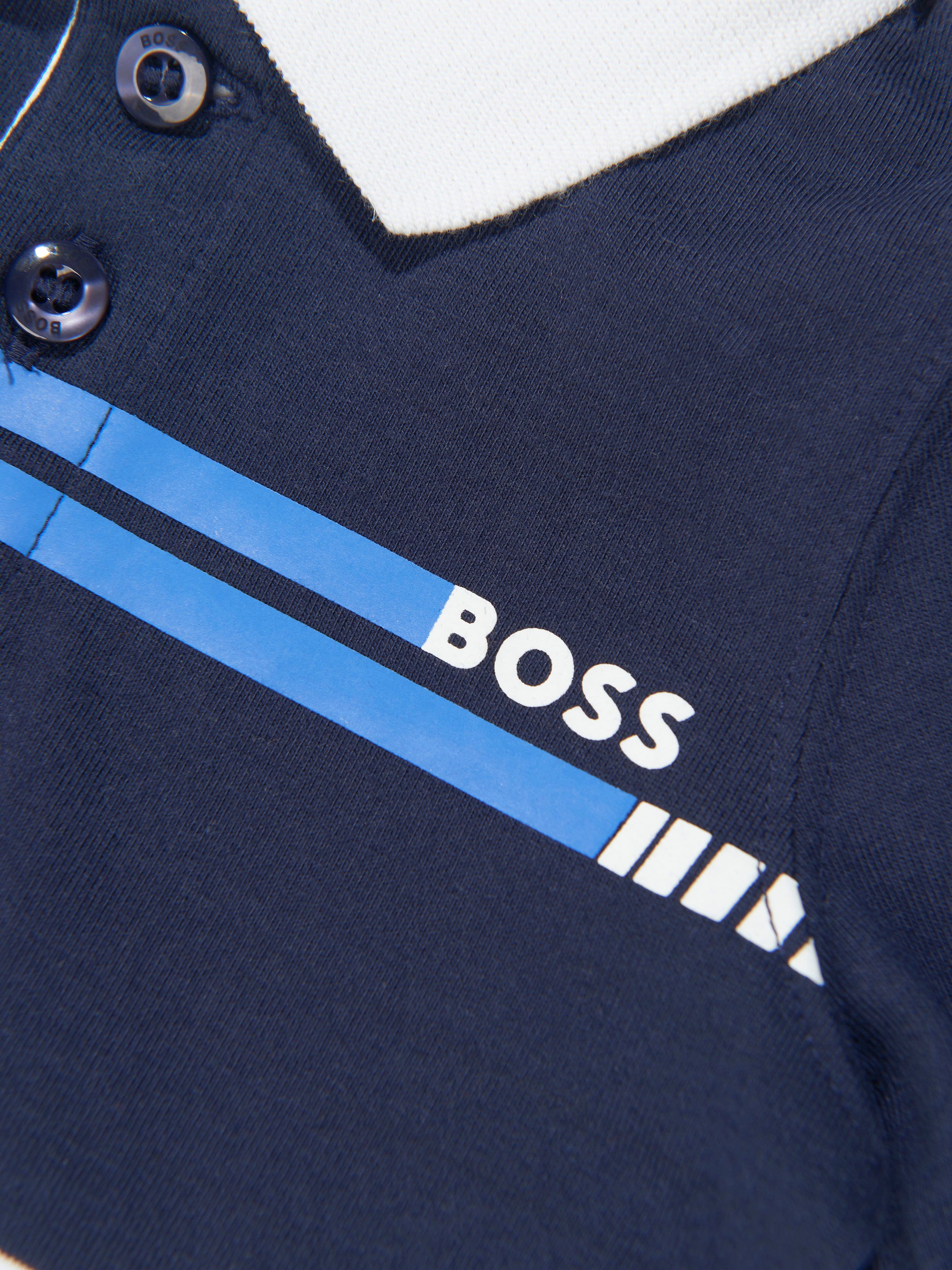 BOSS Baby Boys Long Sleeve Polo Shirt in Navy