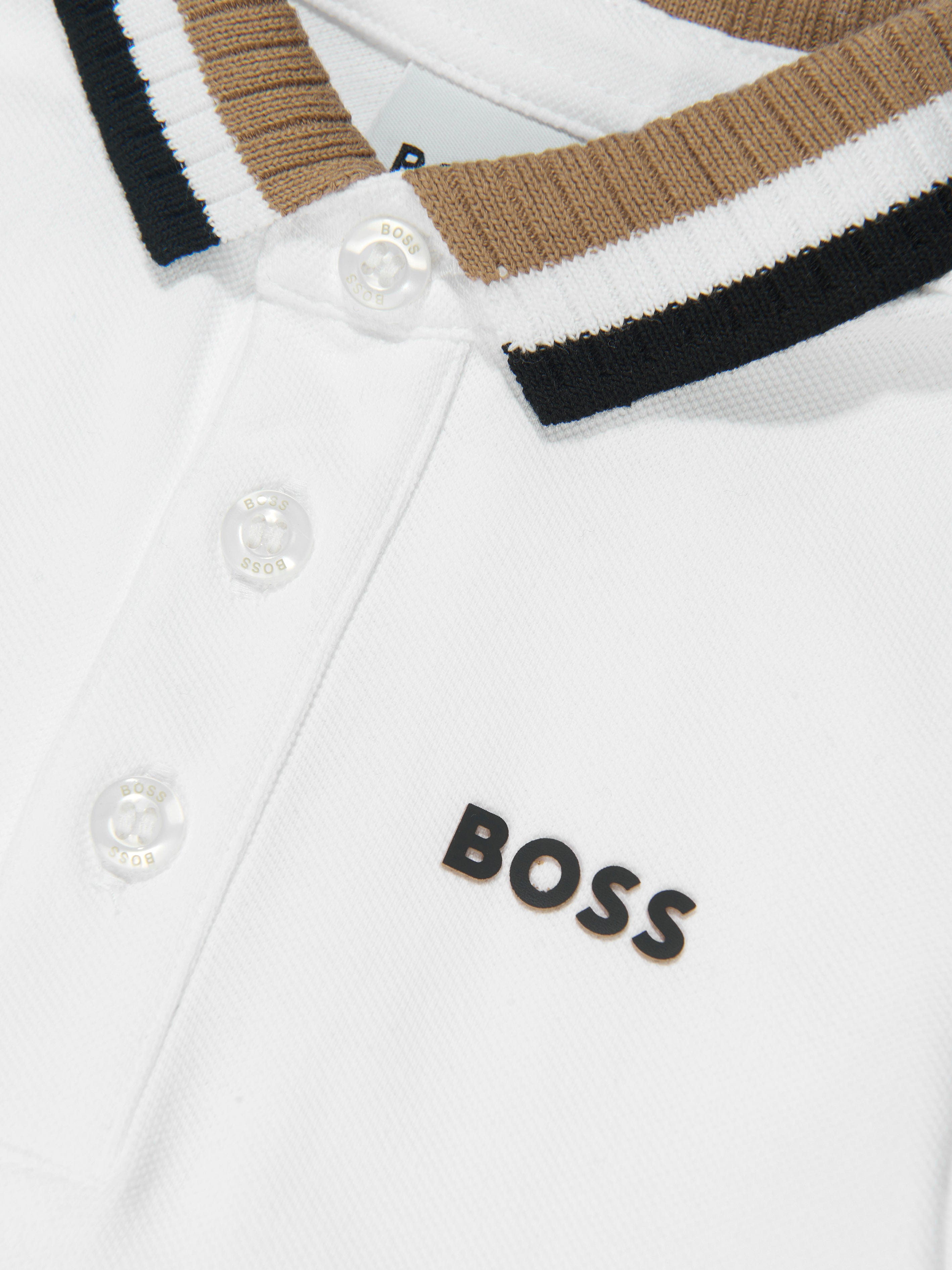 BOSS Baby Boys Polo Shirt in White