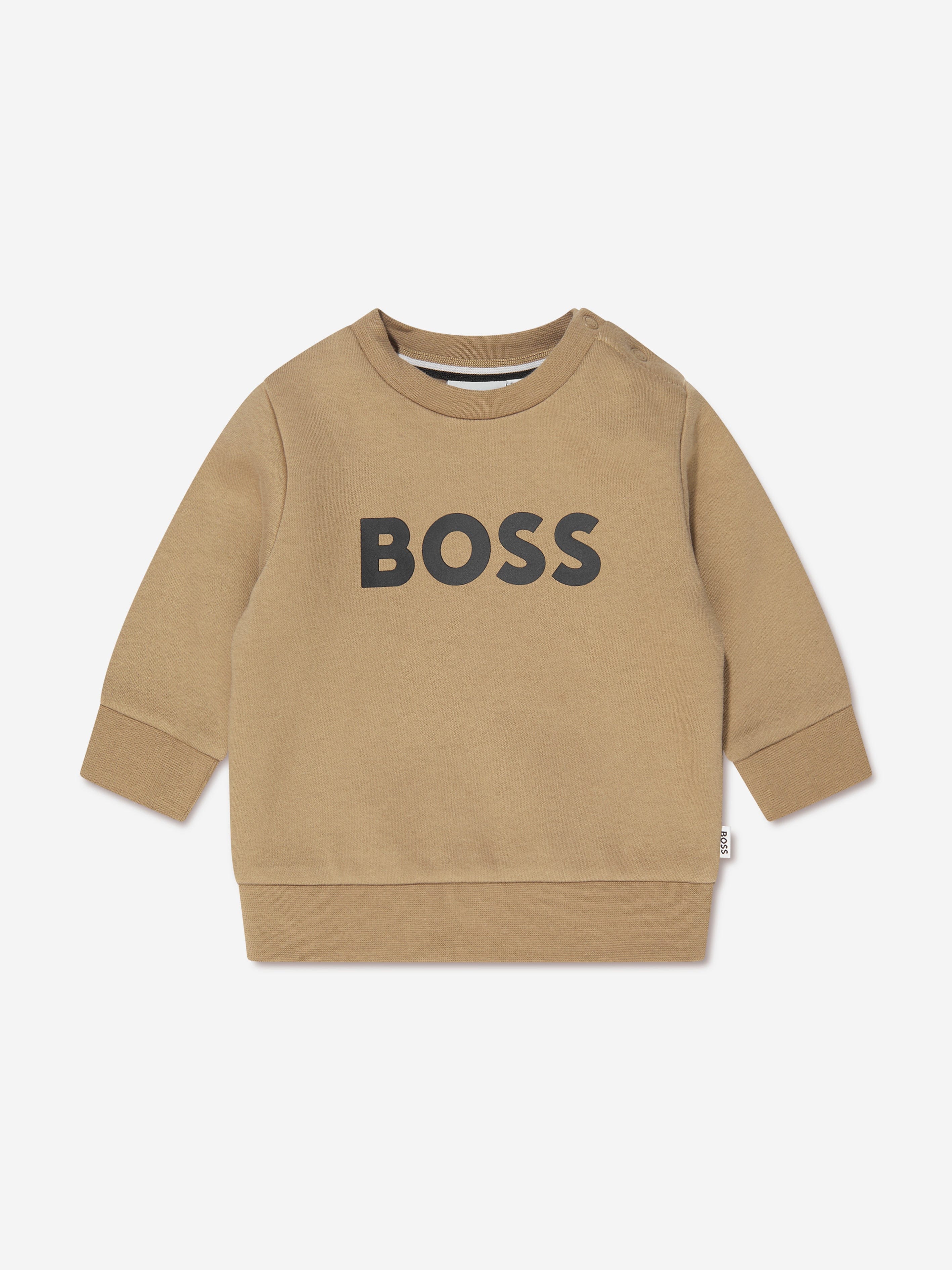 BOSS Baby Boys Logo Sweatshirt in Beige