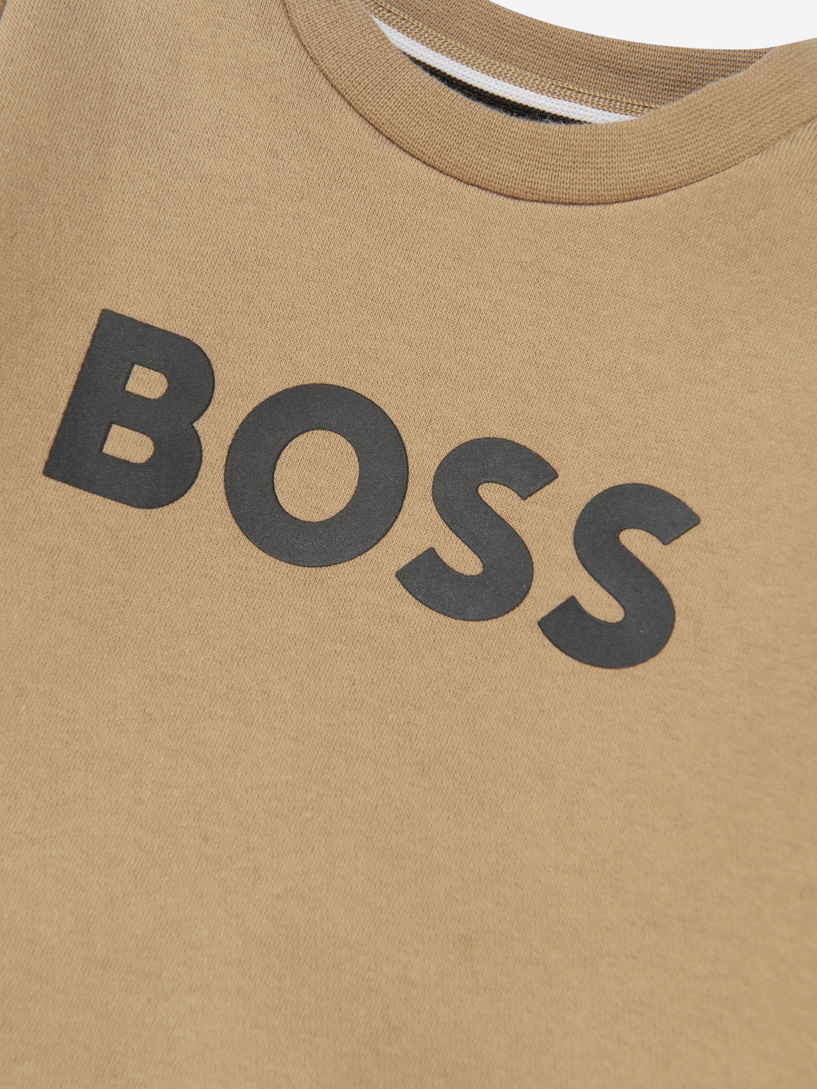 BOSS Baby Boys Logo Sweatshirt in Beige