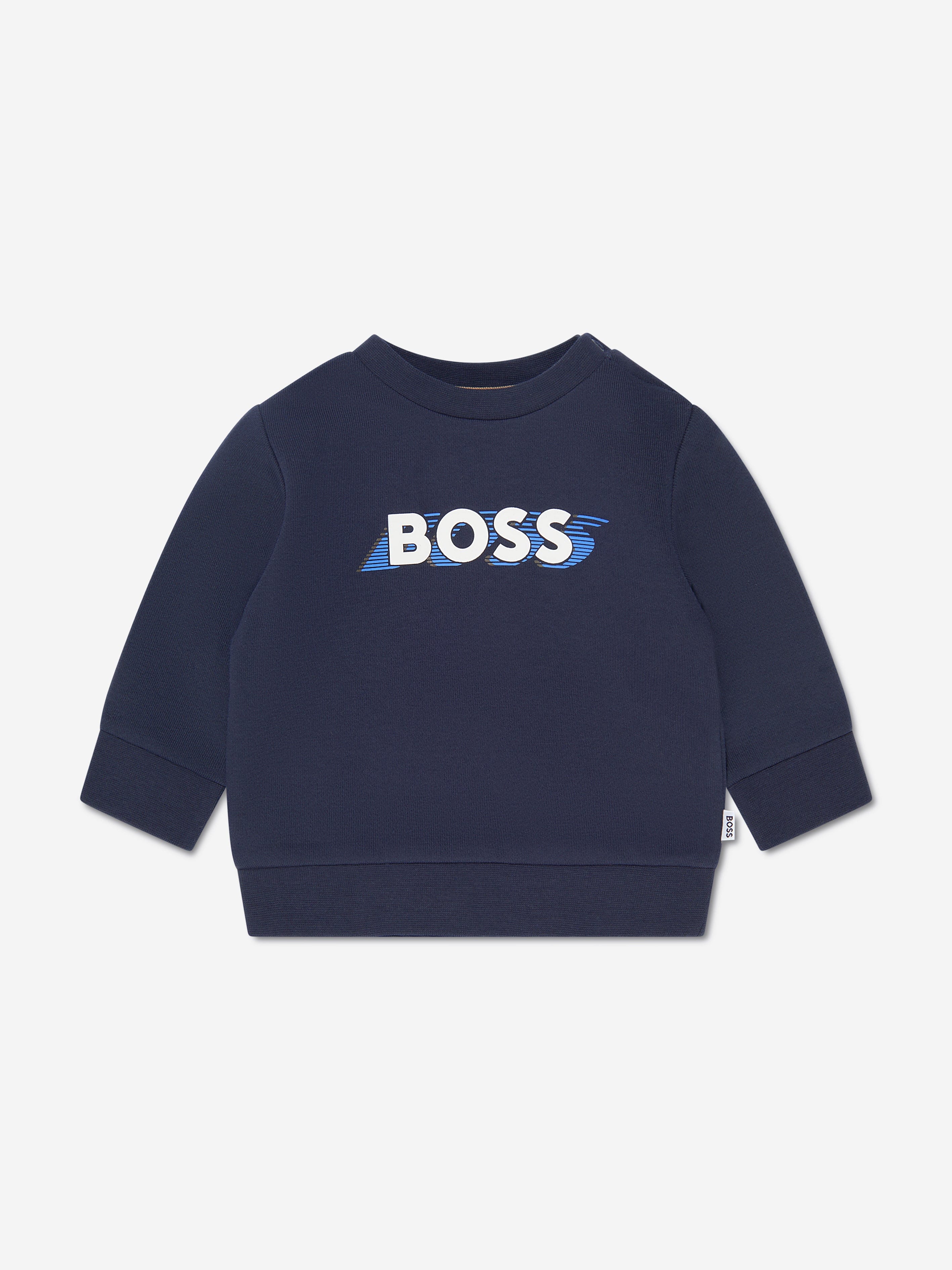 BOSS Baby Boys Logo Sweatshirt in Navy