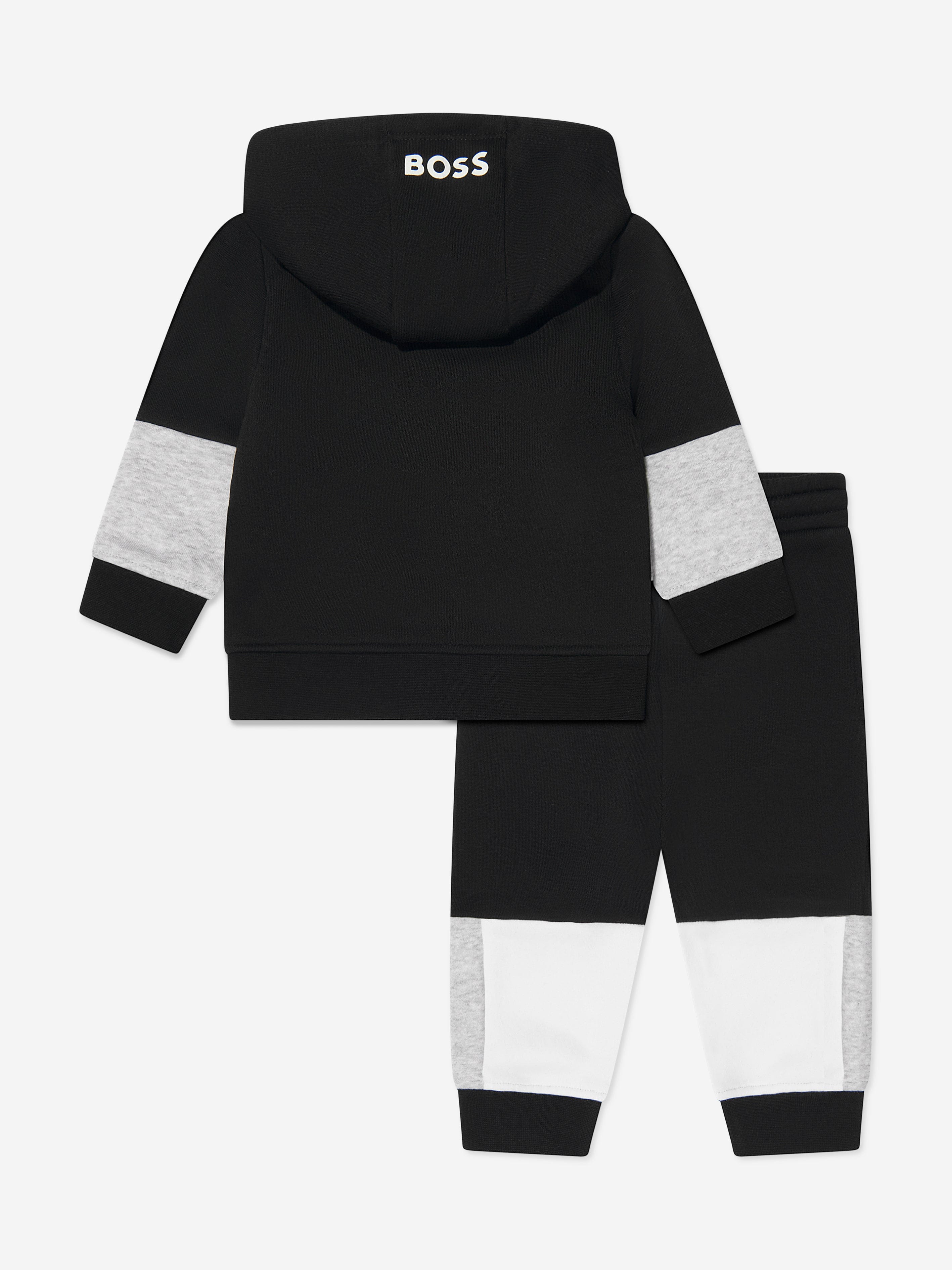 BOSS Baby Boys Colourblock Tracksuit in Black