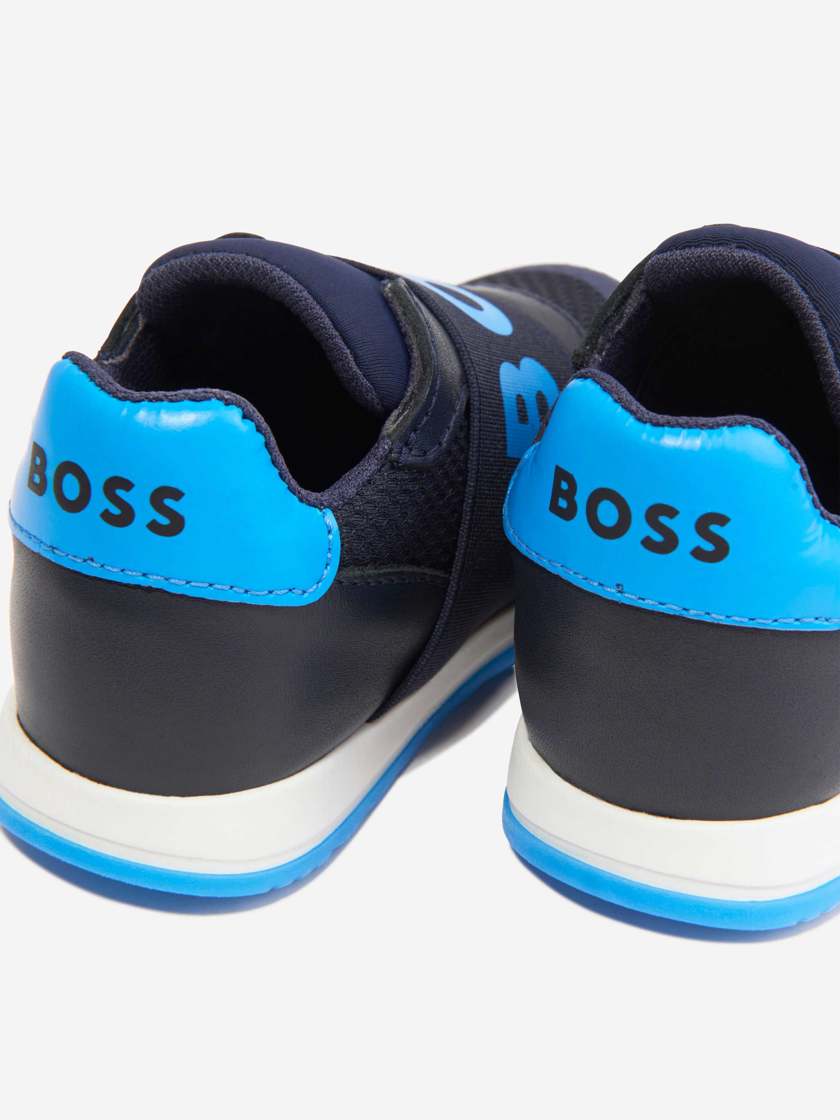 BOSS Boys Logo Trainers in Navy