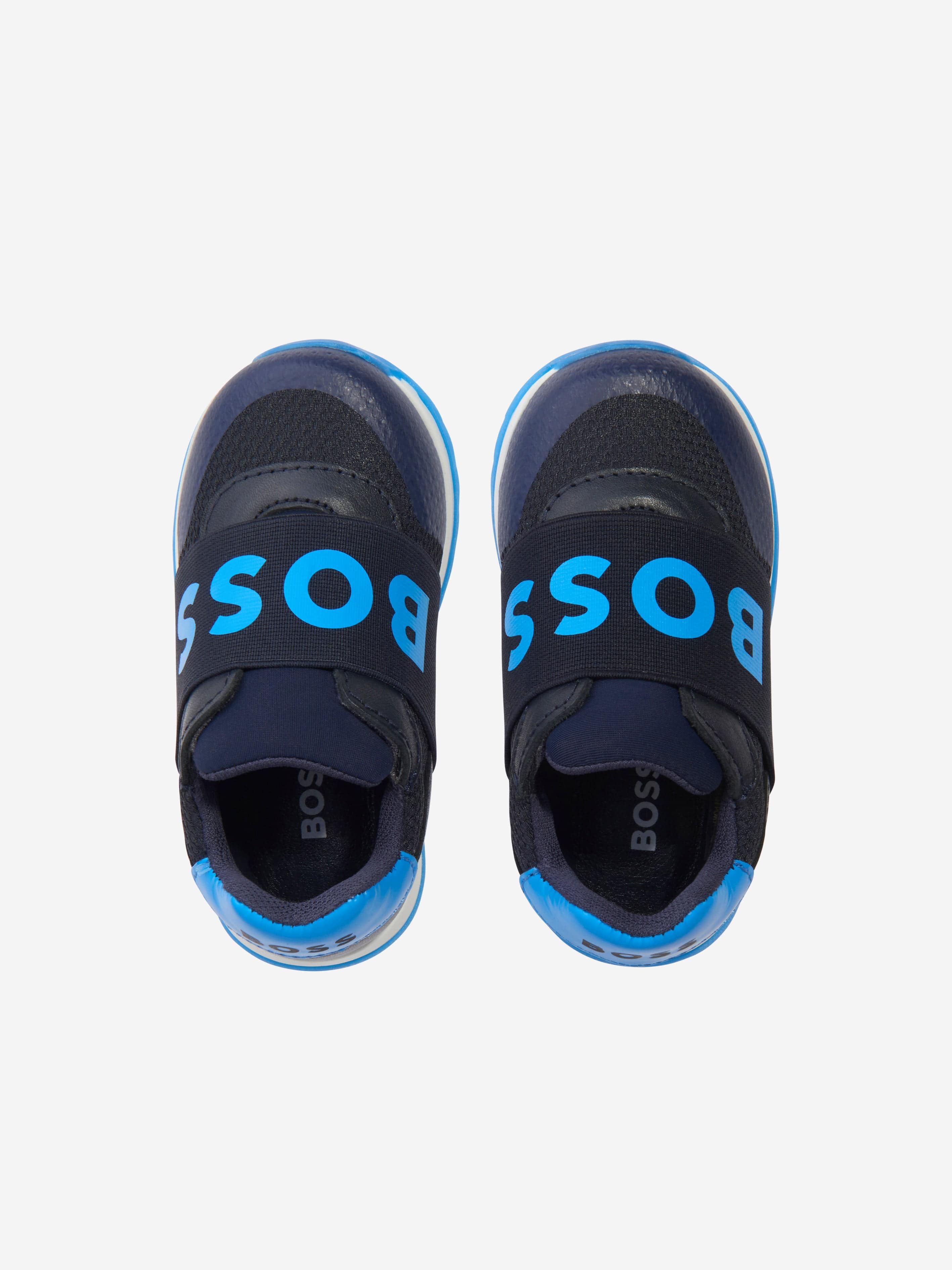 BOSS Boys Logo Trainers in Navy