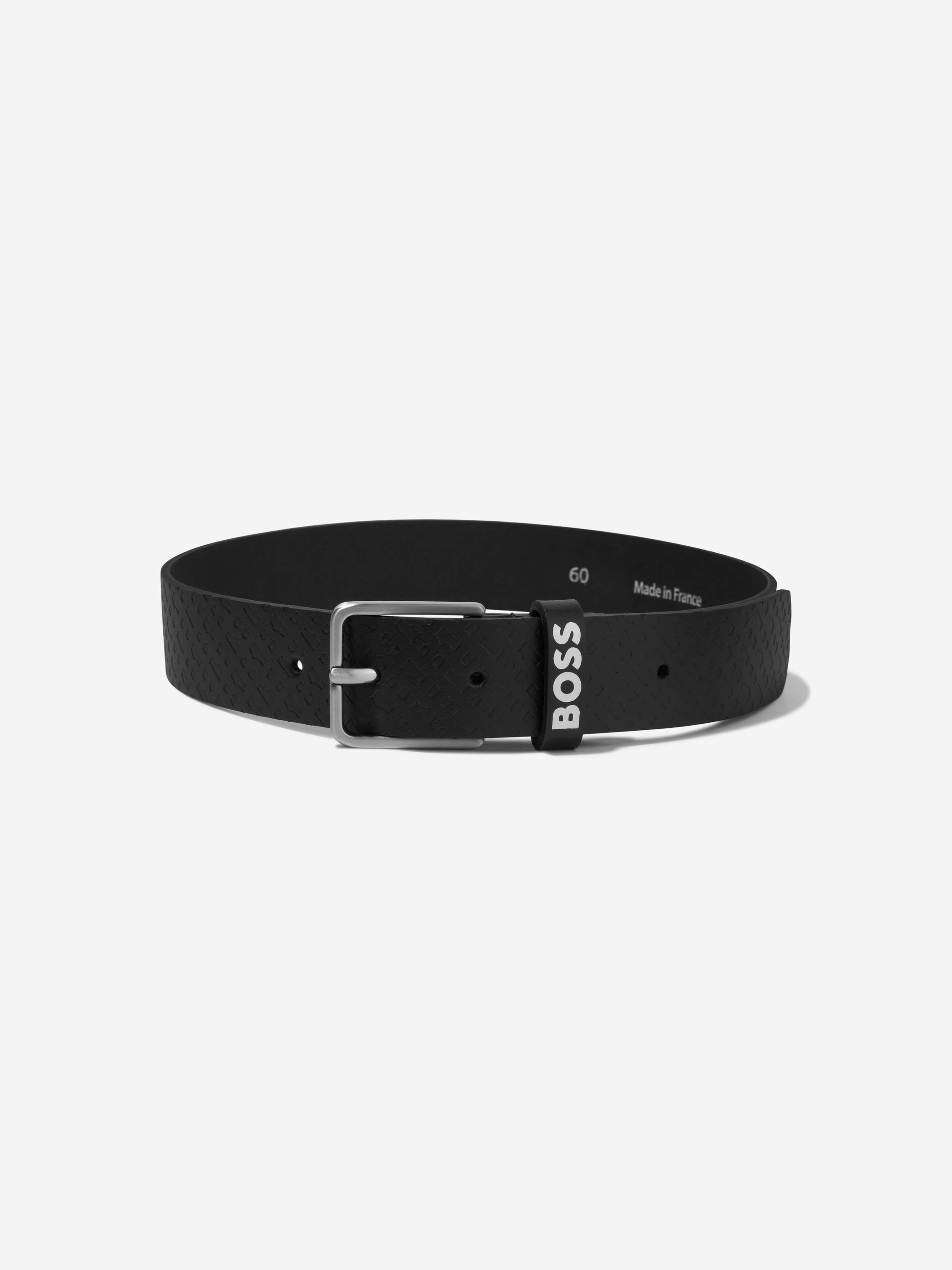 BOSS Boys Leather Belt in Black