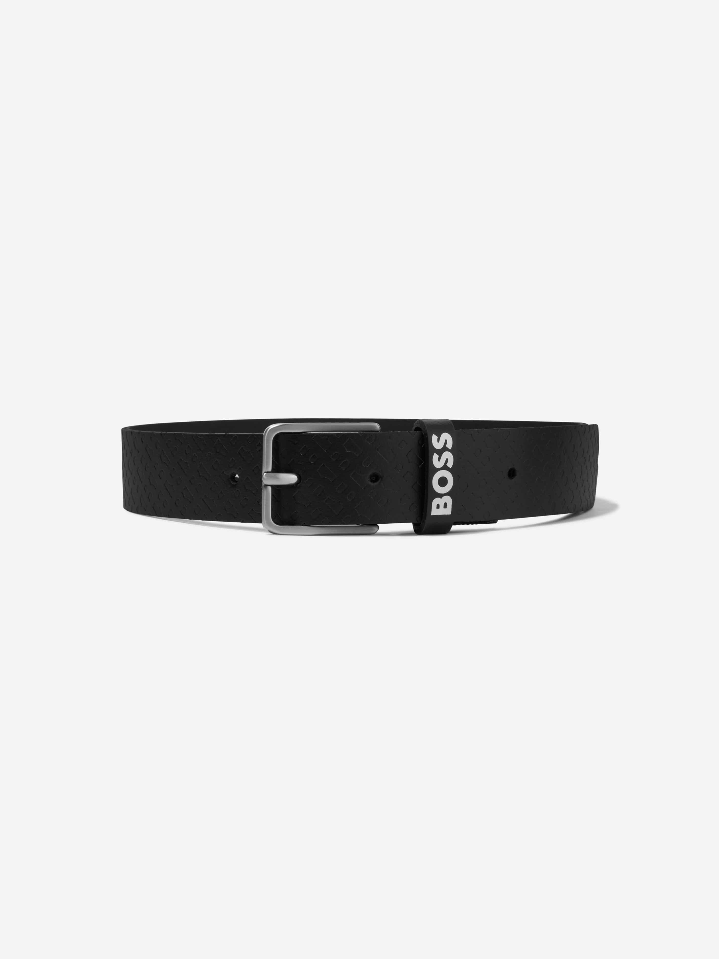 BOSS Boys Leather Belt in Black