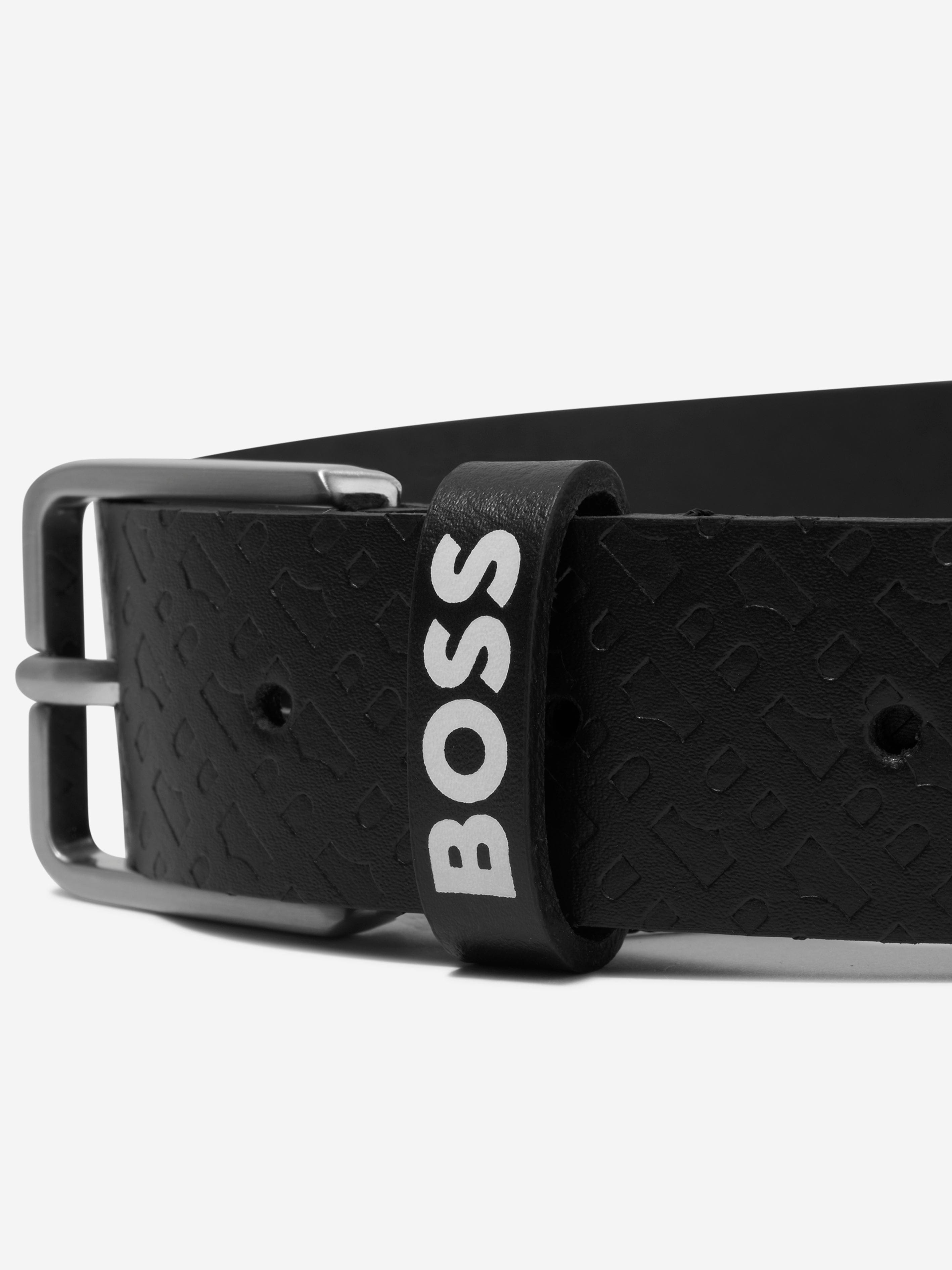 BOSS Boys Leather Belt in Black