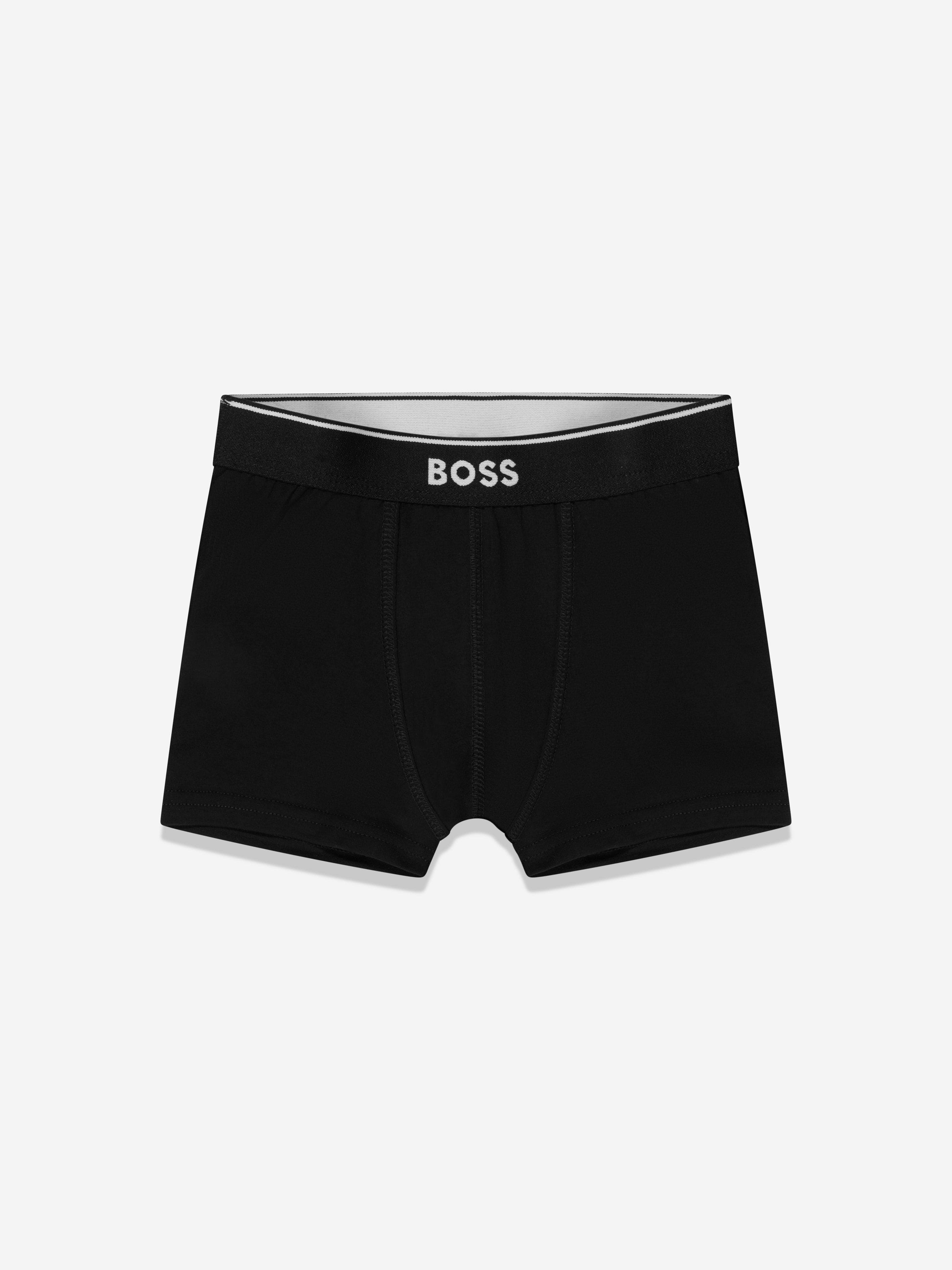 BOSS Boys 2 Pack Boxer Shorts Set in Black