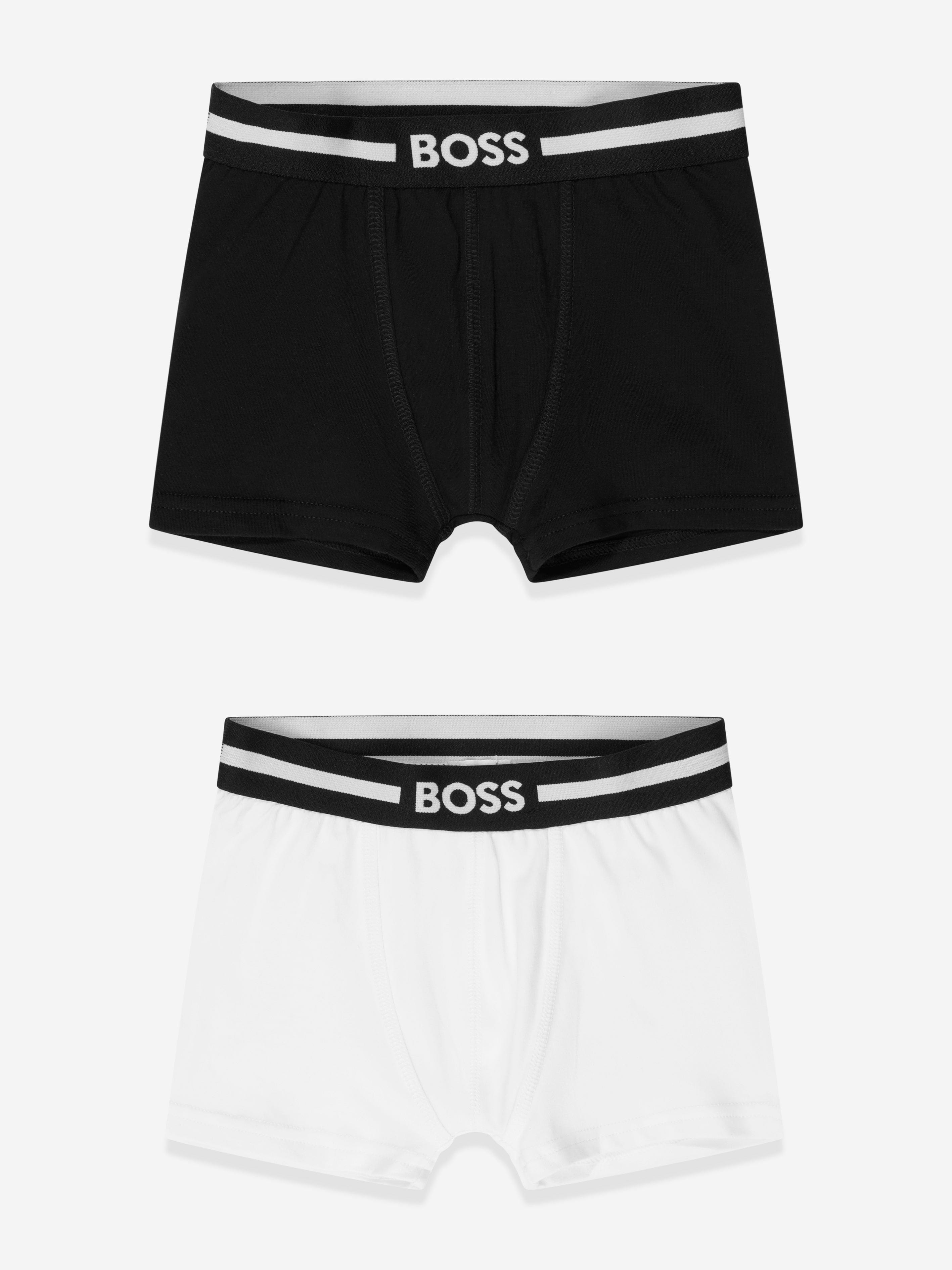 BOSS Boys 2 Pack Boxer Shorts Set in Black