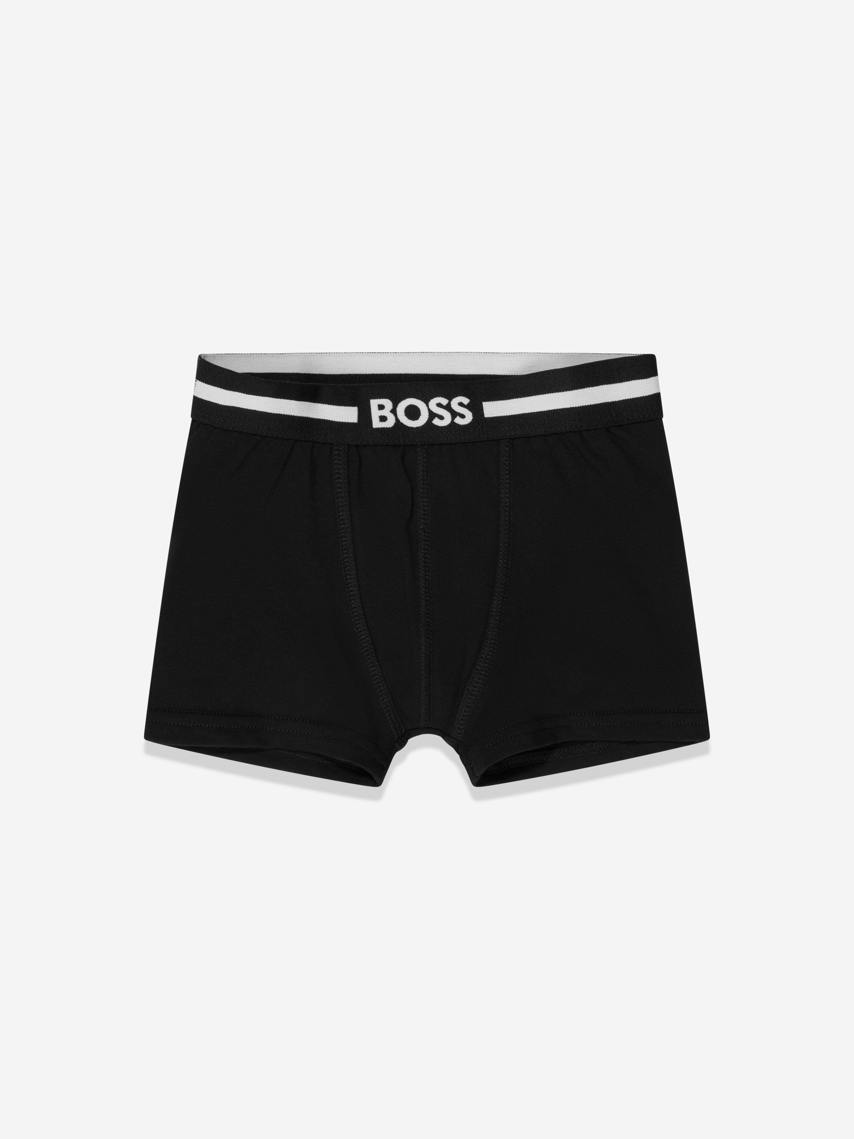 BOSS Boys 2 Pack Boxer Shorts Set in Black