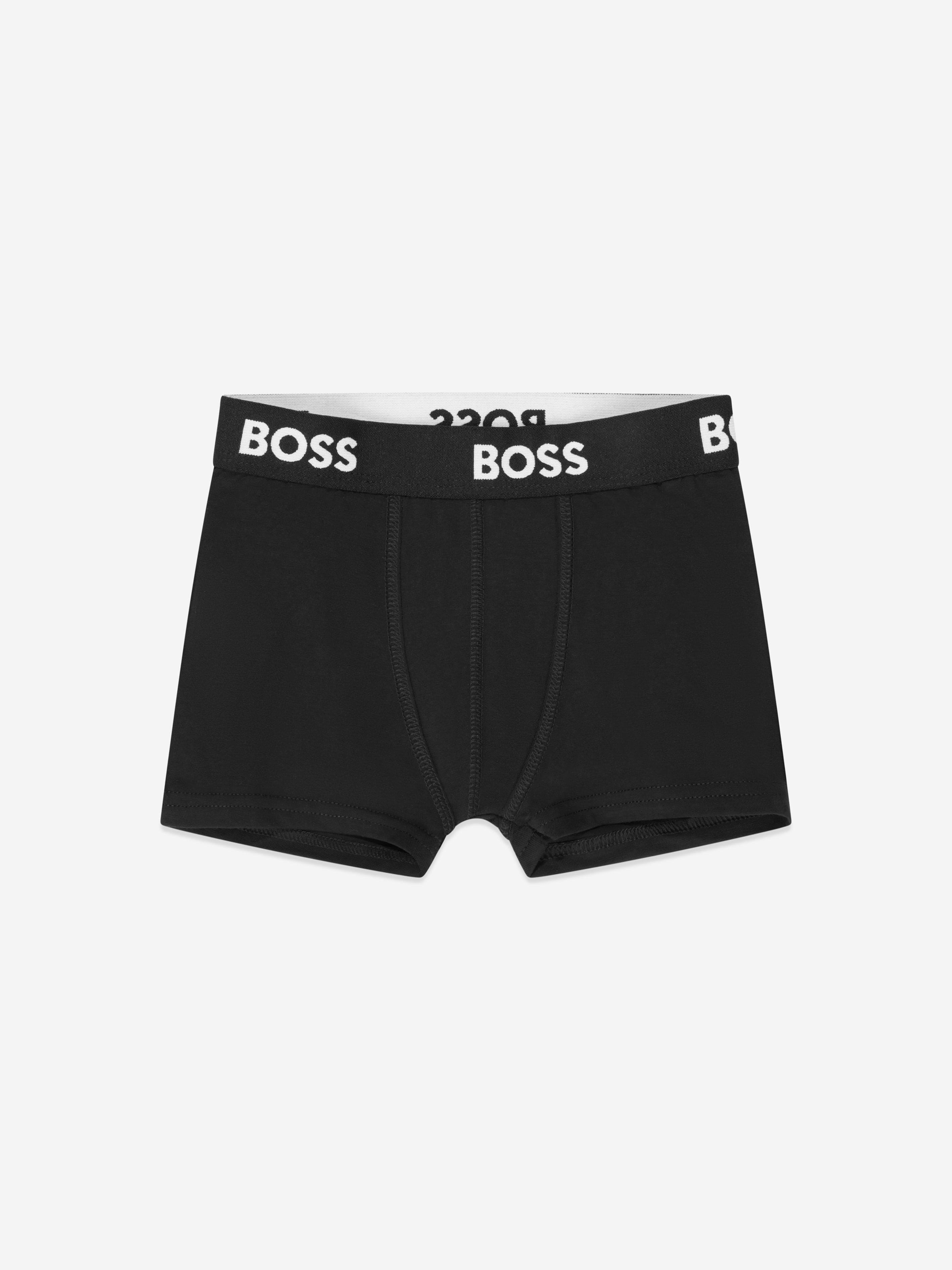 BOSS Boys 2 Pack Boxer Shorts Set in Black