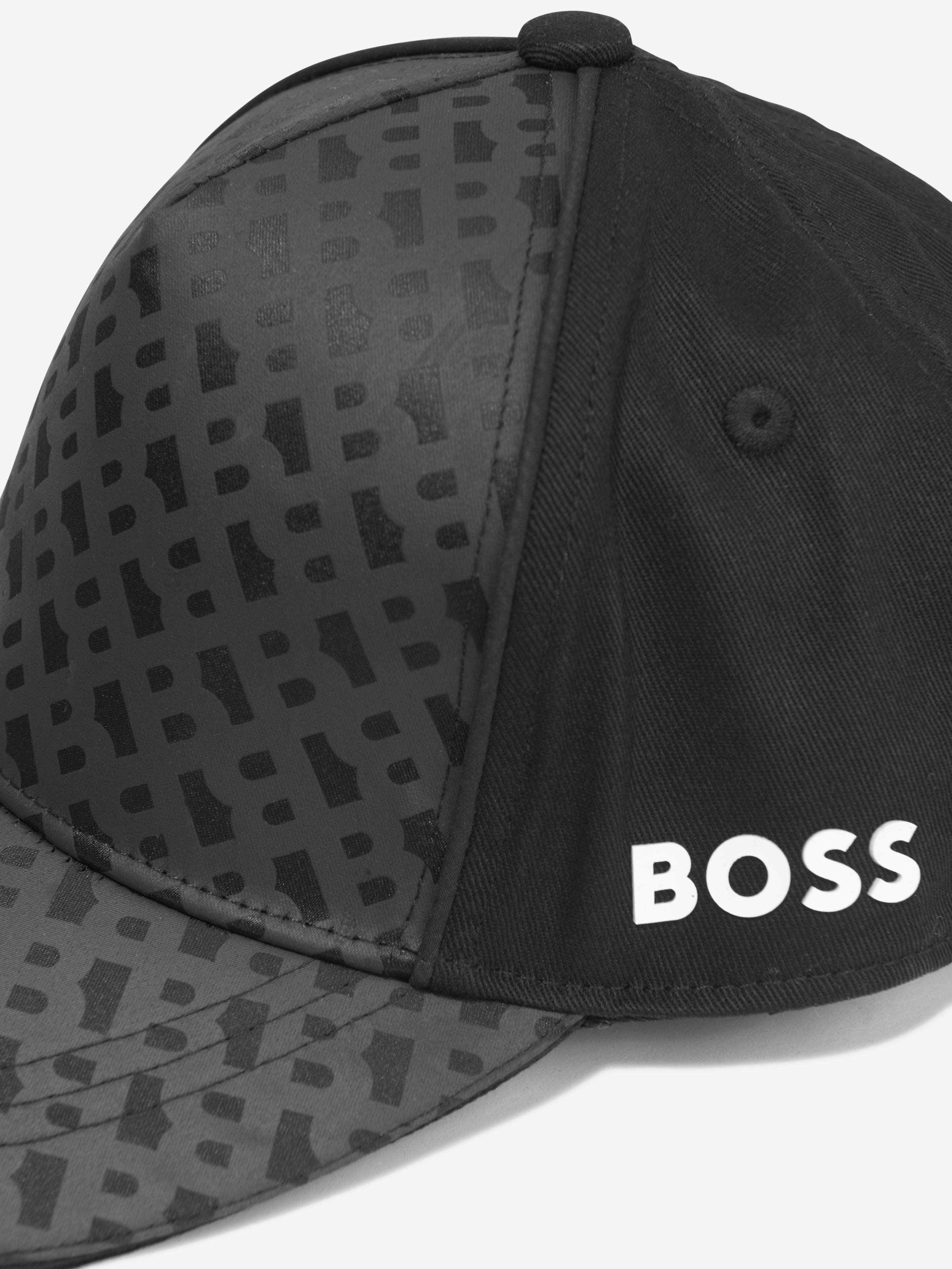 BOSS Boys Monogram Cap in Black