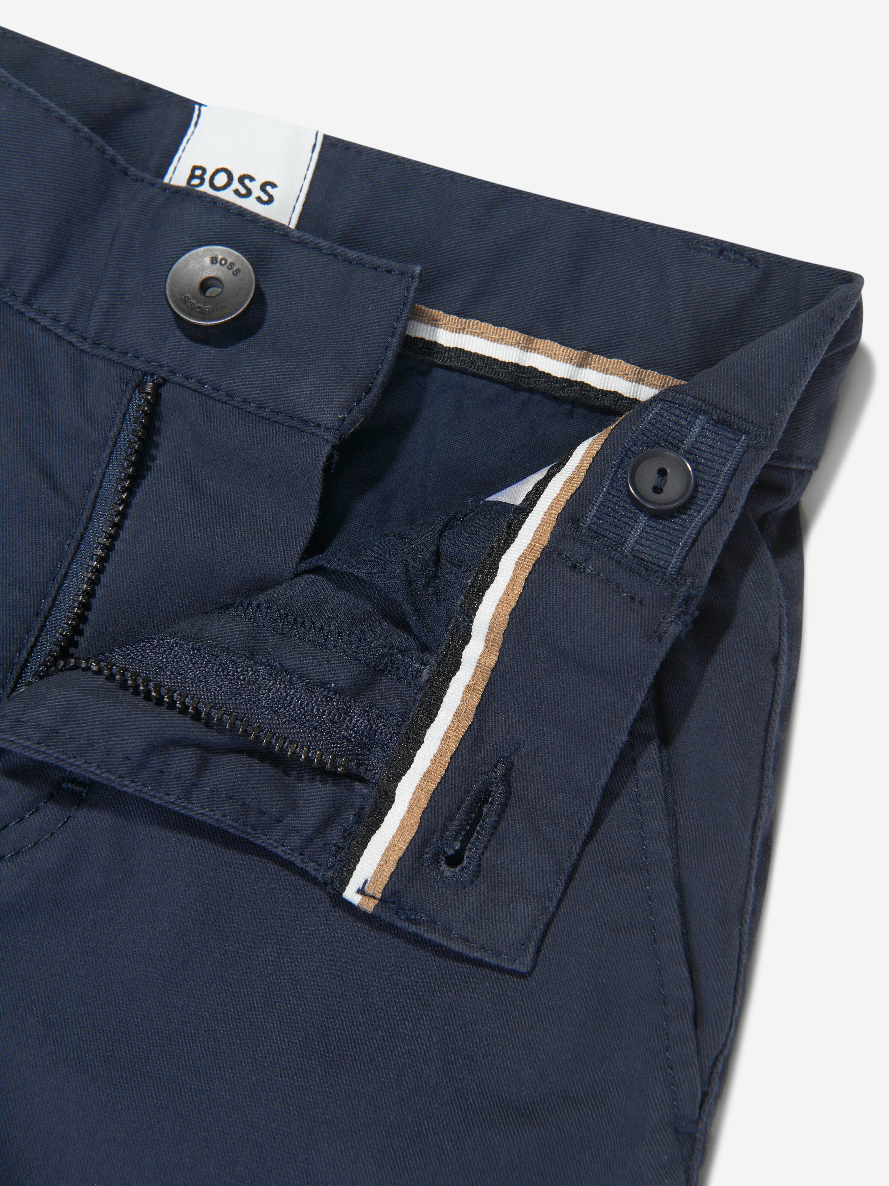 BOSS Boys Slim Fit Trousers in Navy