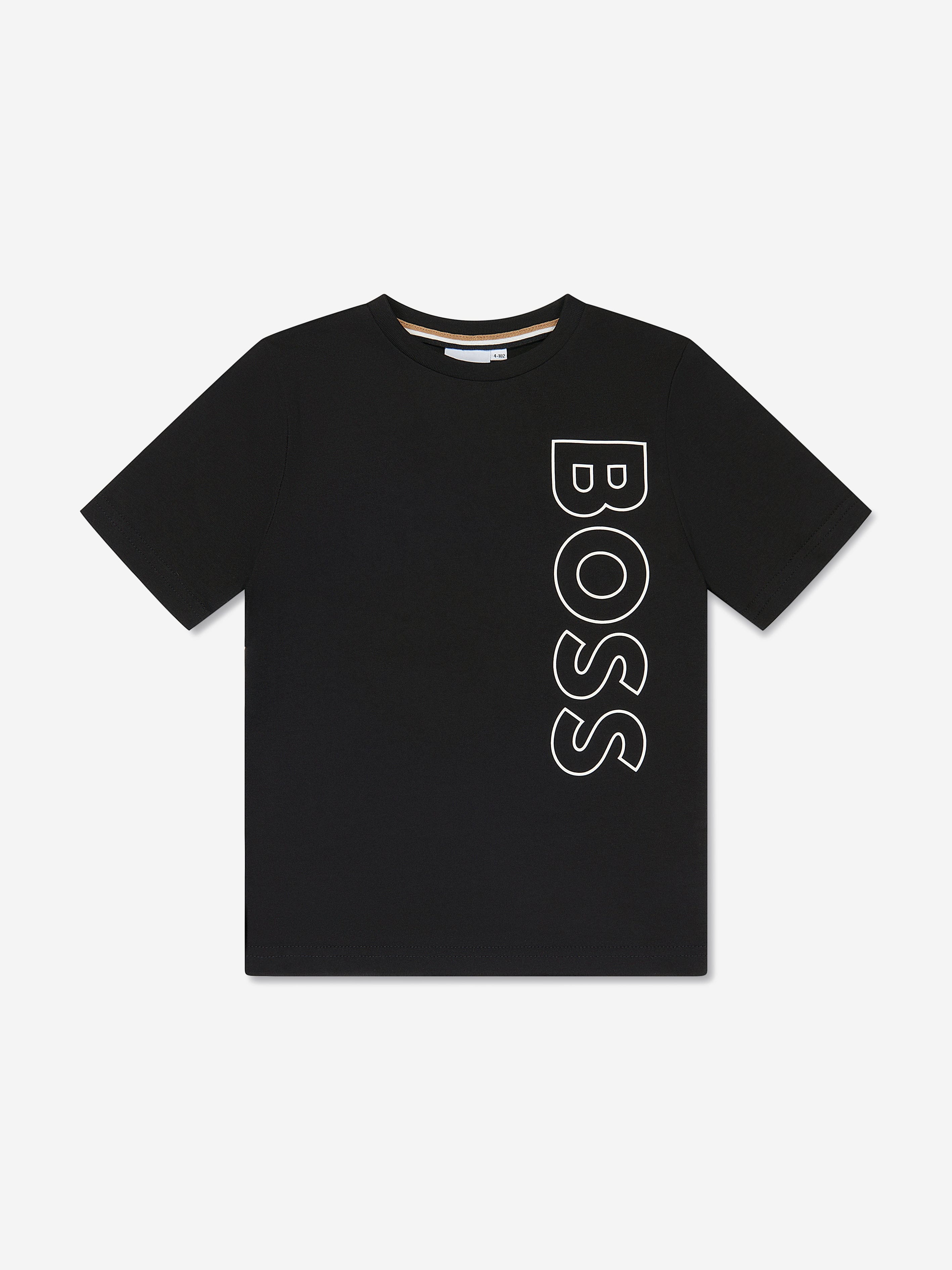 BOSS Boys Logo Print T-Shirt in Black