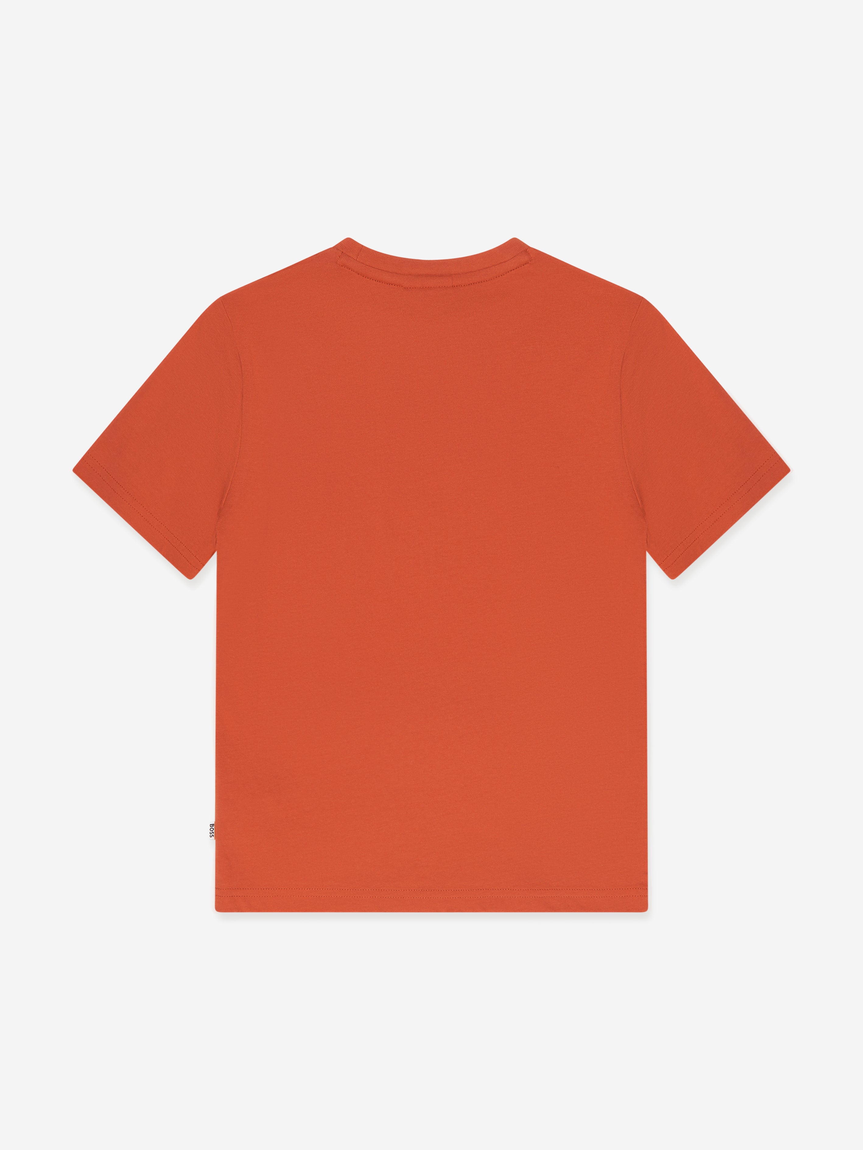 BOSS Boys Logo Print T-Shirt in Orange