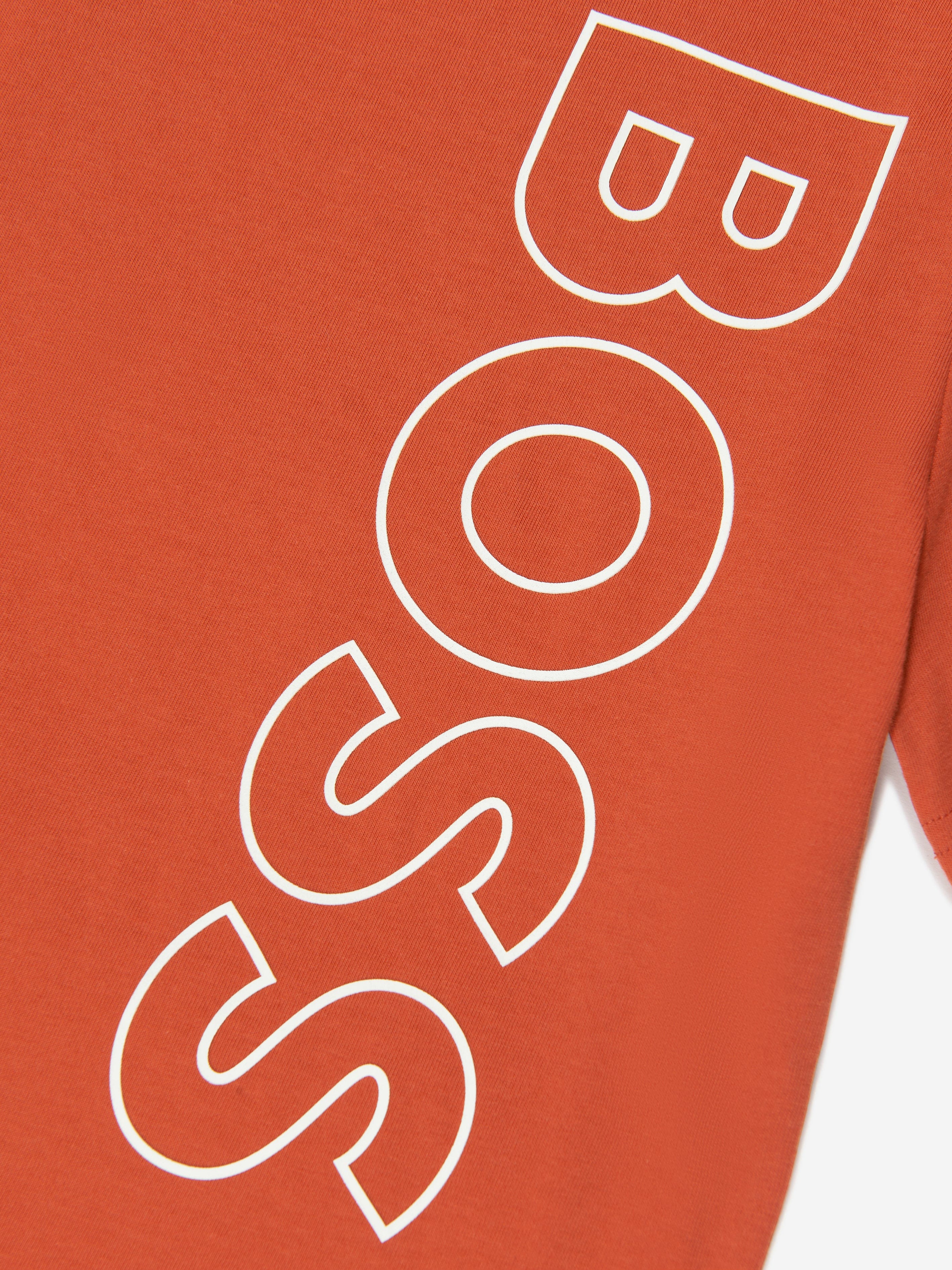 BOSS Boys Logo Print T-Shirt in Orange