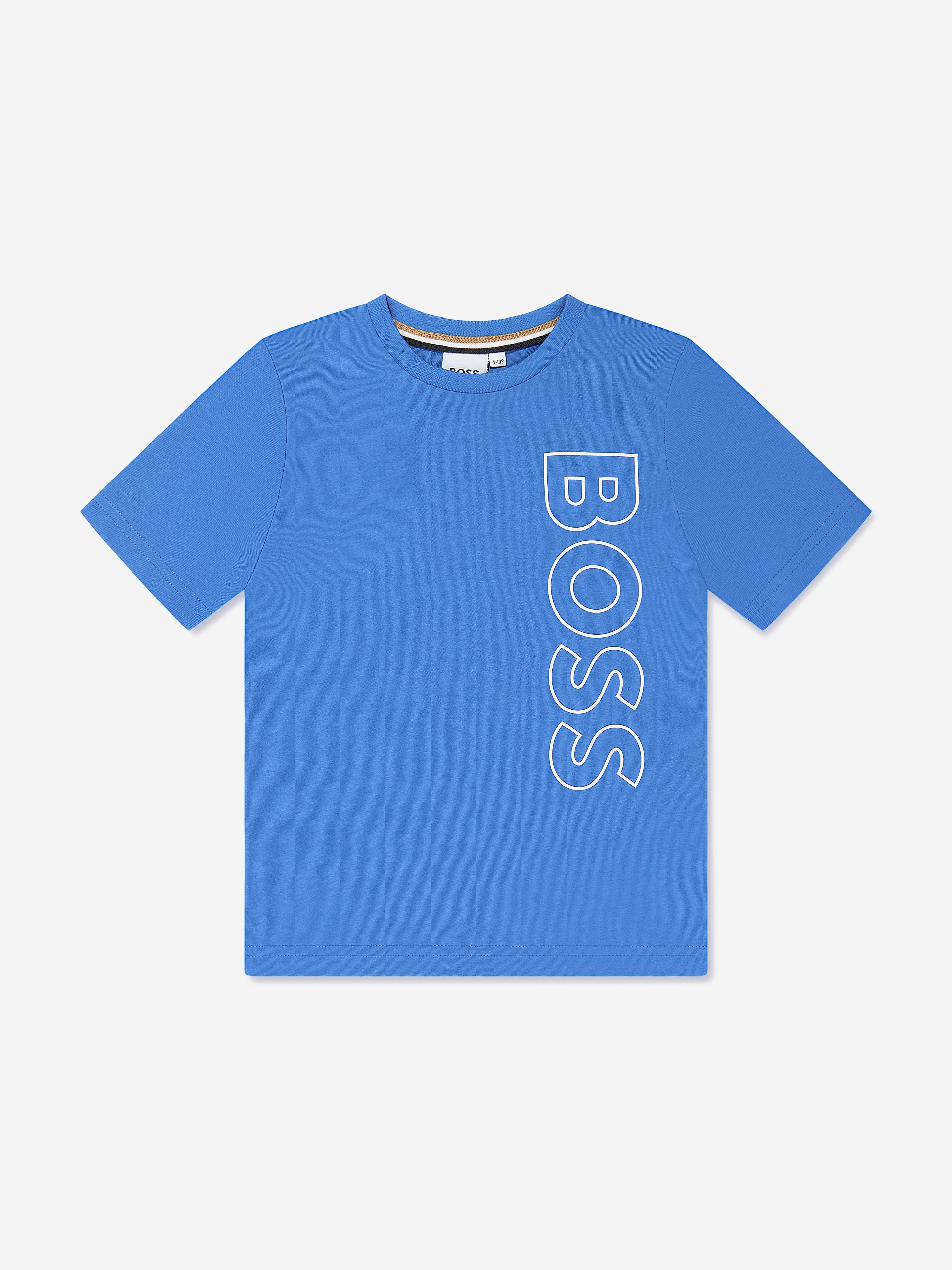 BOSS Boys Logo Print T-Shirt in Blue