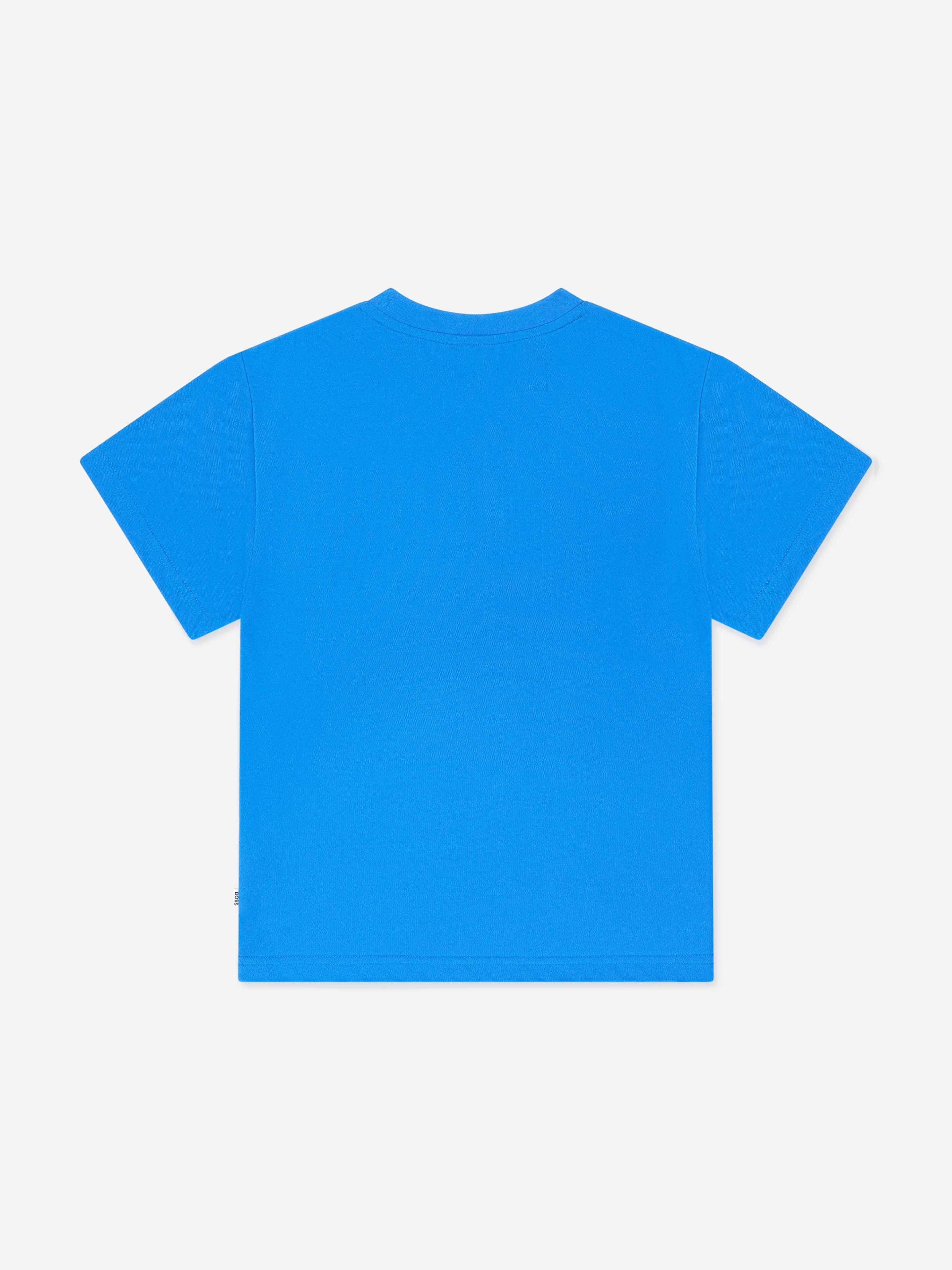 BOSS Boys Logo Print T-Shirt in Blue