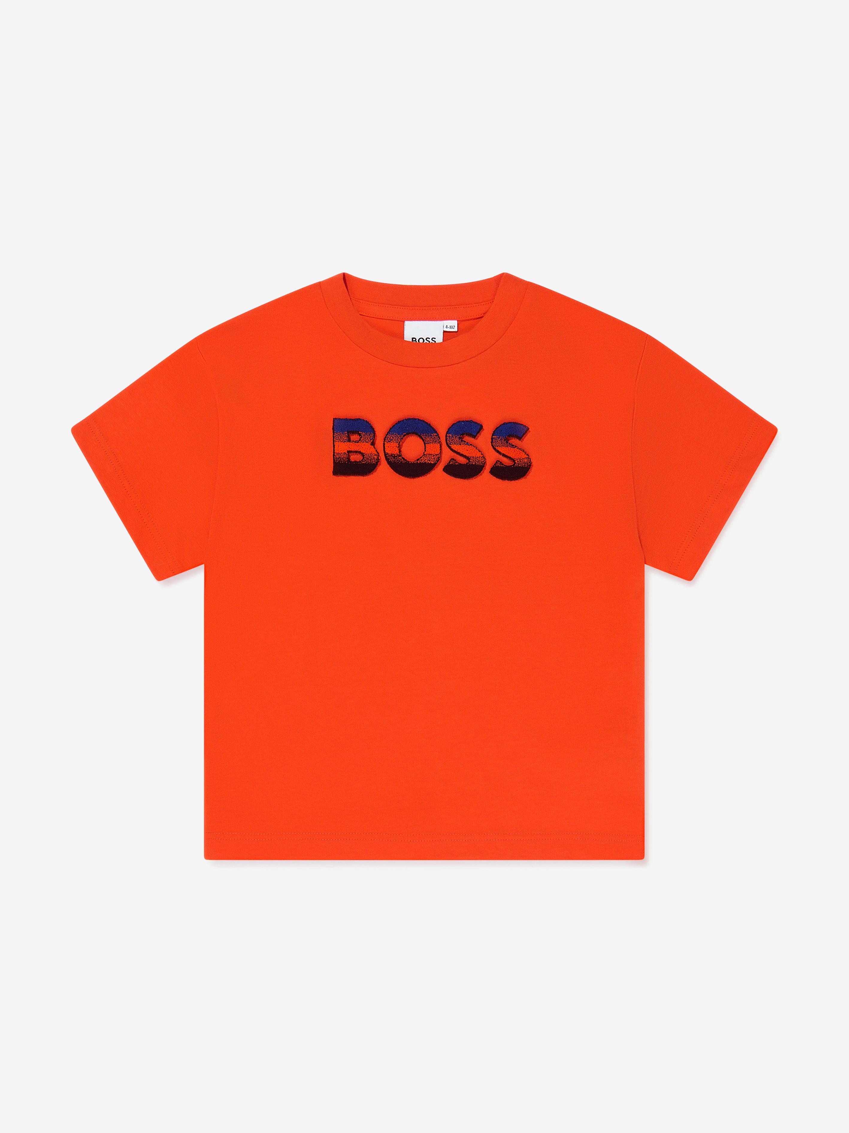 BOSS Boys Logo T-Shirt in Orange