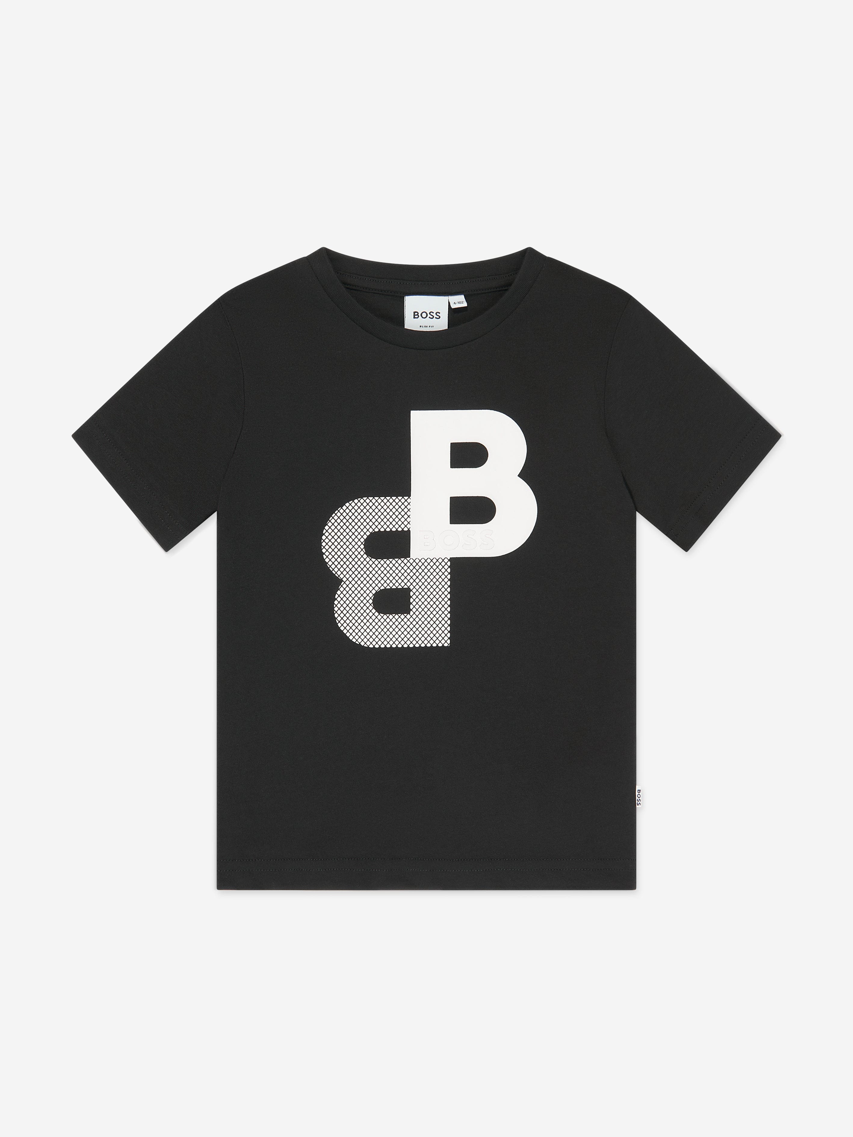 BOSS Boys Monogram Logo T-Shirt in Black