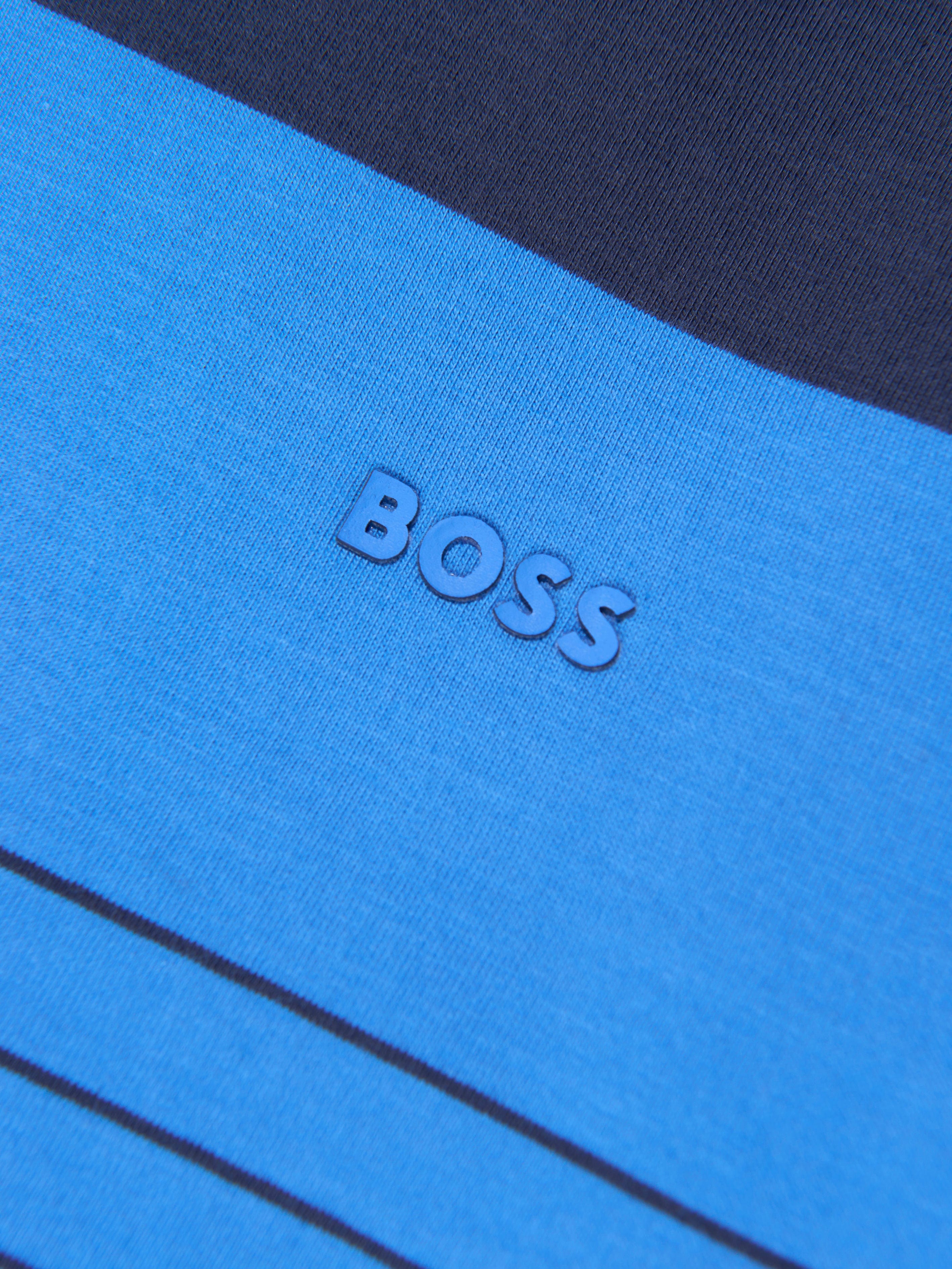 BOSS Boys Striped T-Shirt in Blue