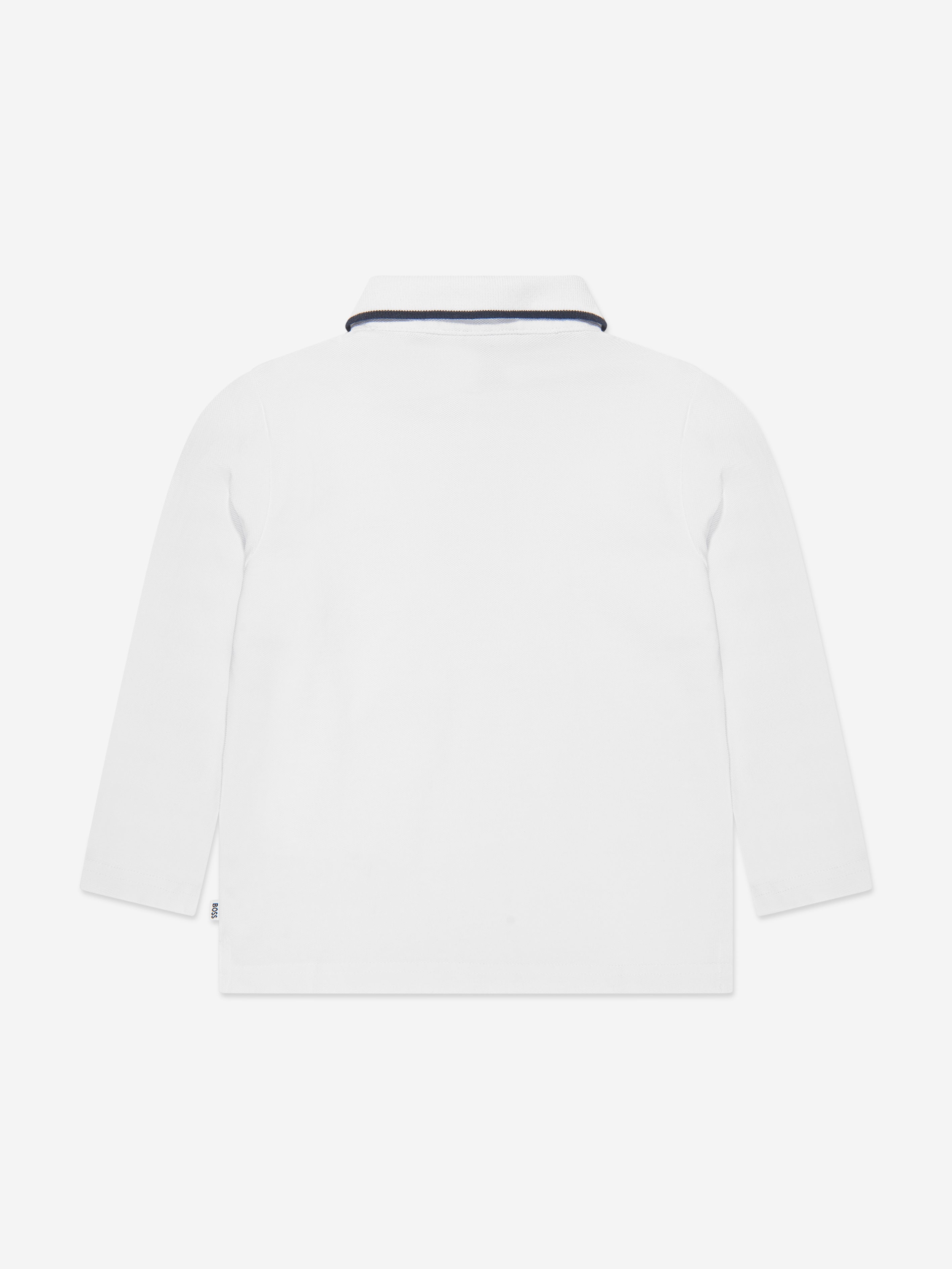 BOSS Boys Long Sleeve Polo Shirt in White