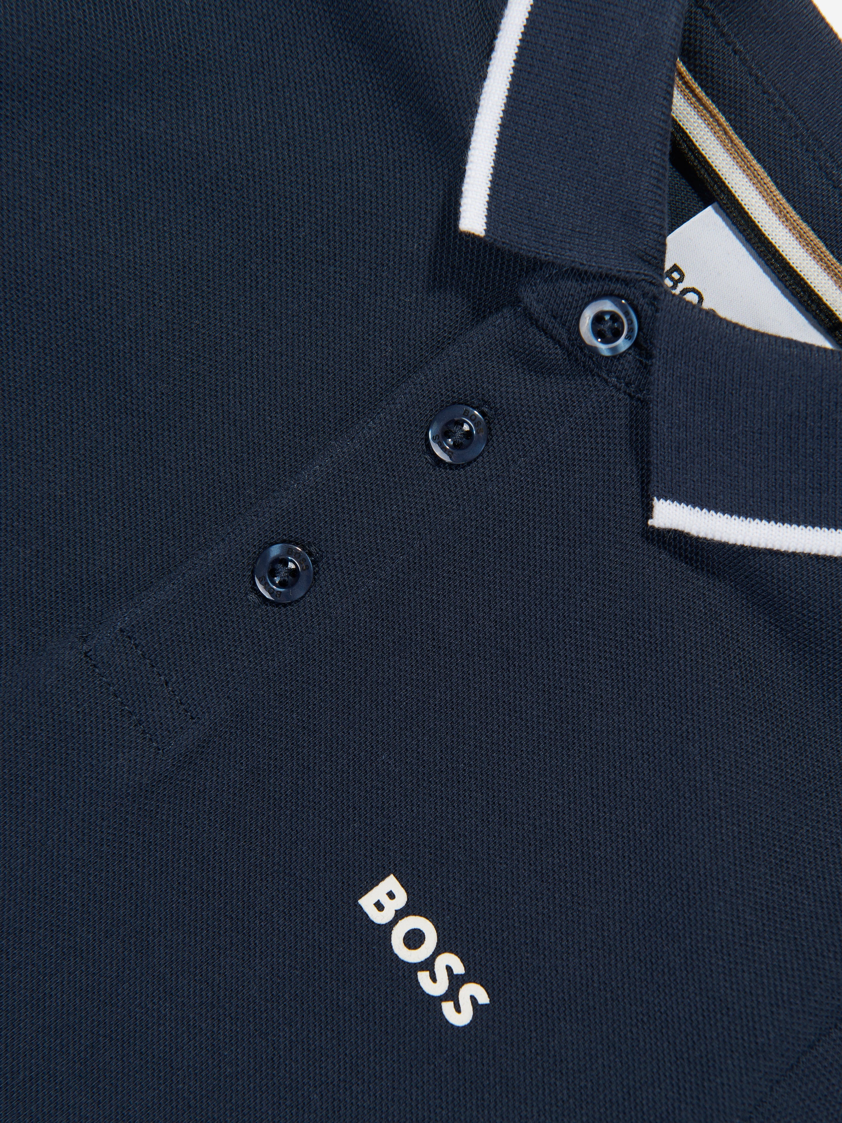 BOSS Boys Long Sleeve Polo Shirt in Navy