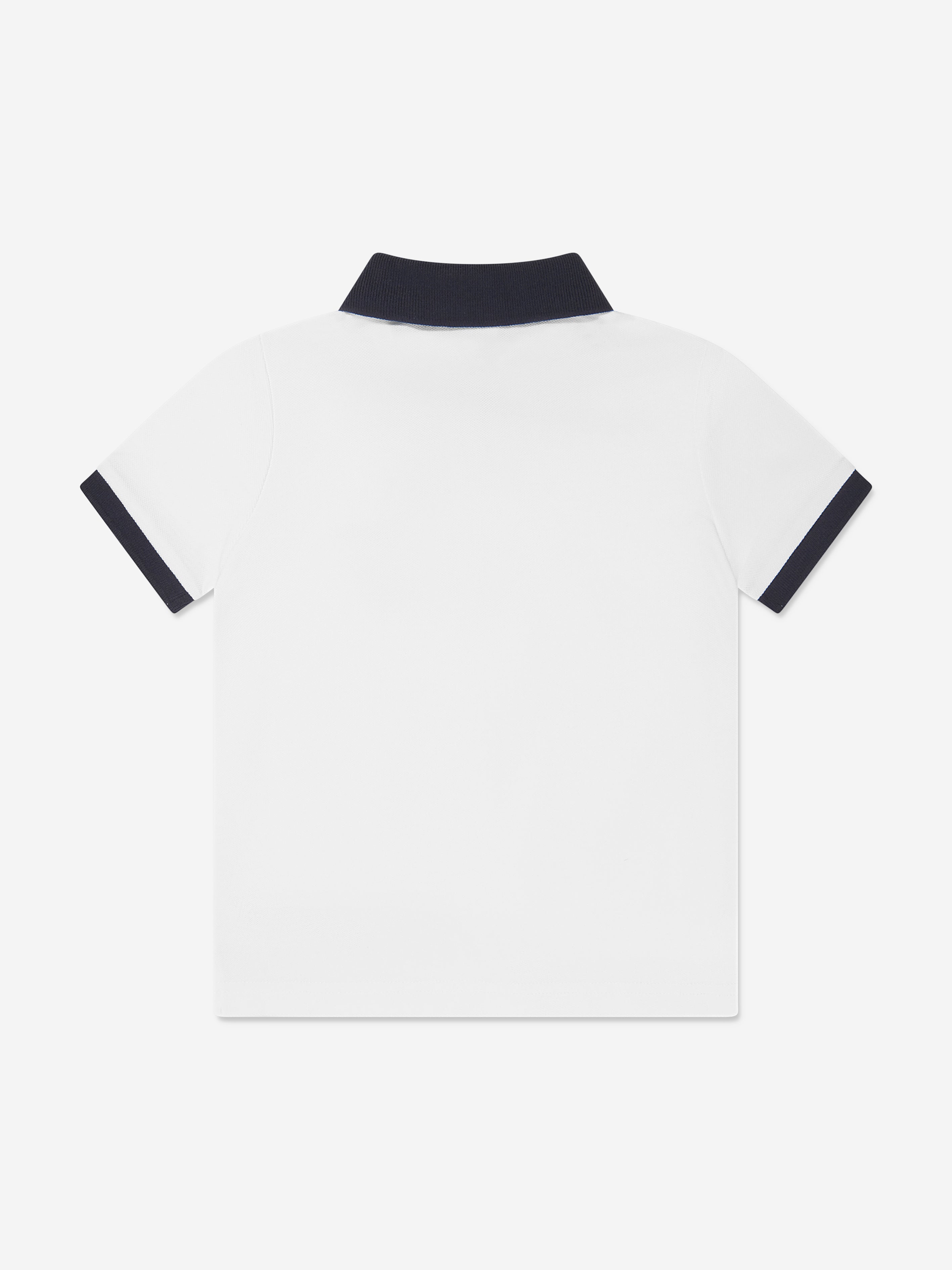 BOSS Boys Contrast Collar Polo Shirt in White