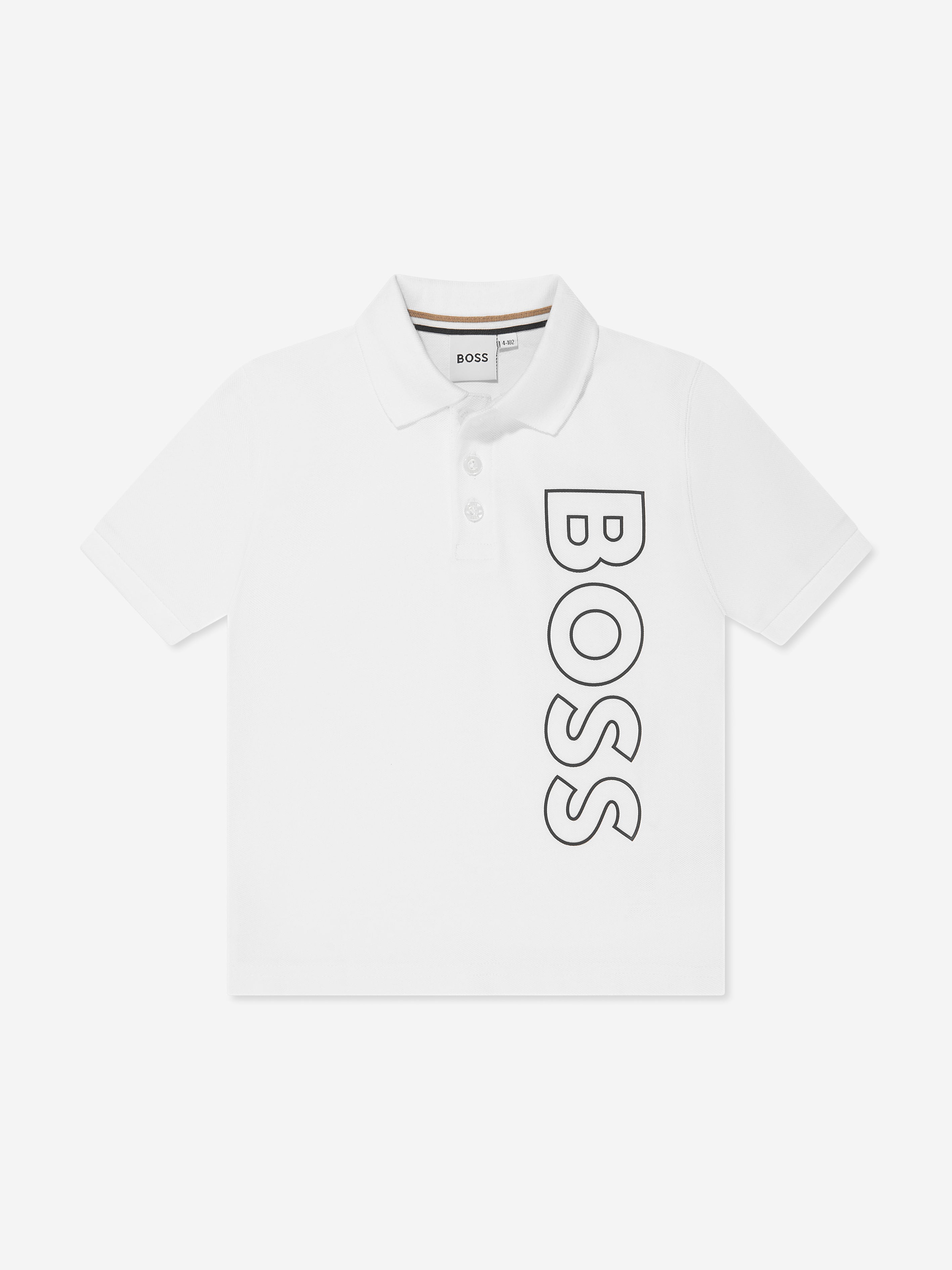 BOSS Boys Logo Polo Shirt in White