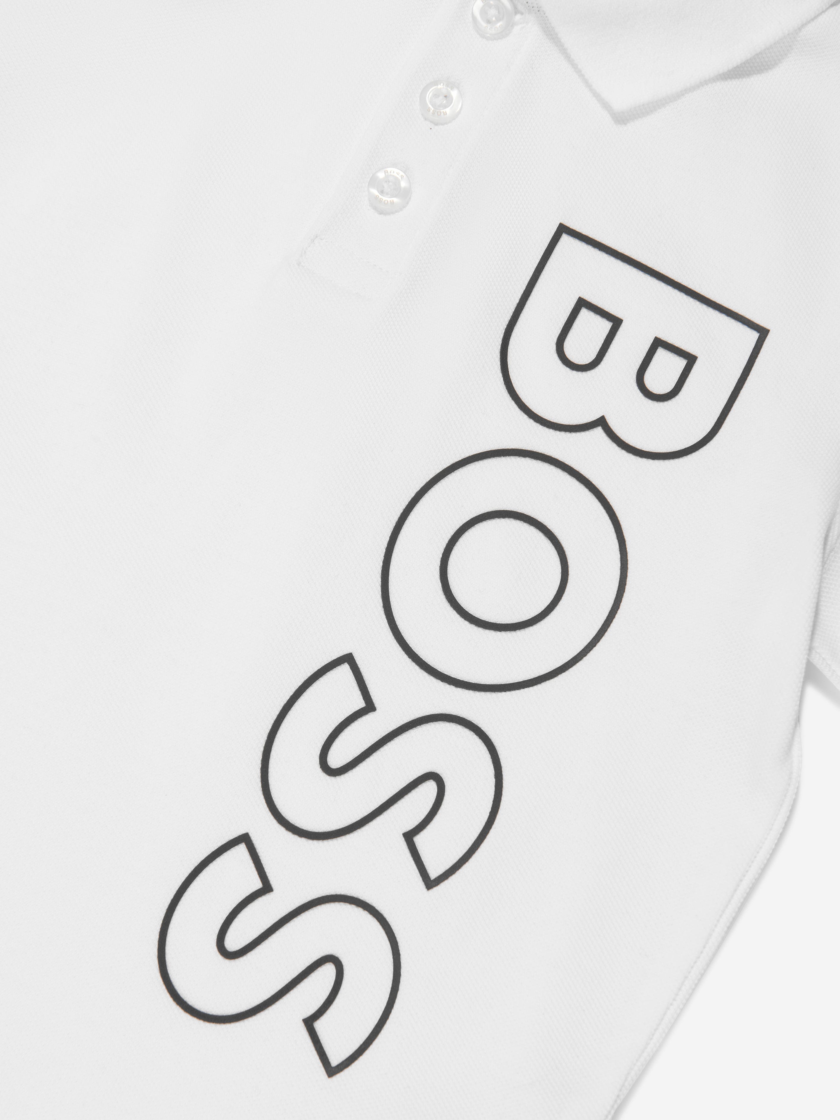 BOSS Boys Logo Polo Shirt in White