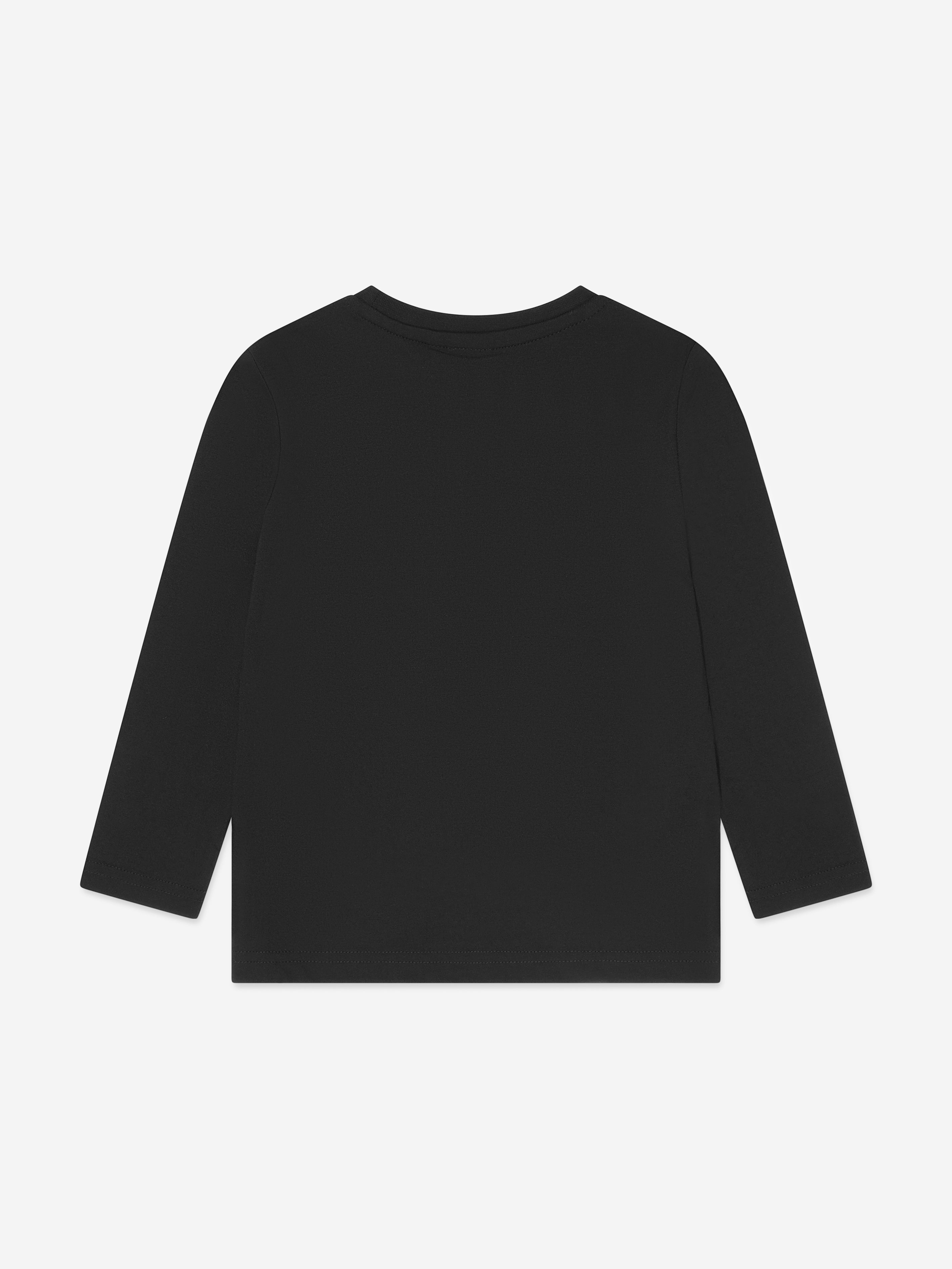 BOSS Boys Long Sleeve Logo T-Shirt in Black