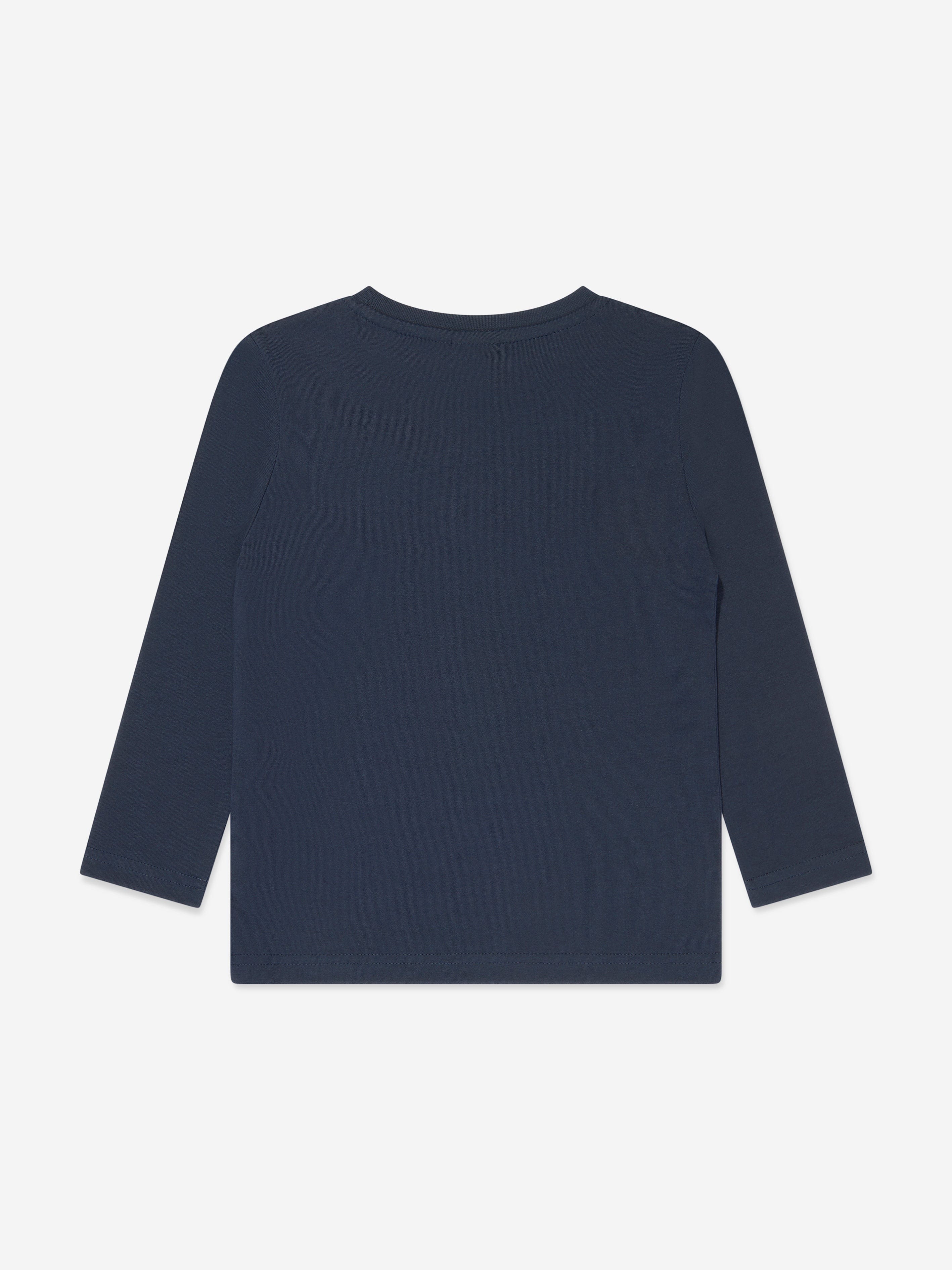 BOSS Boys Long Sleeve Logo T-Shirt in Navy