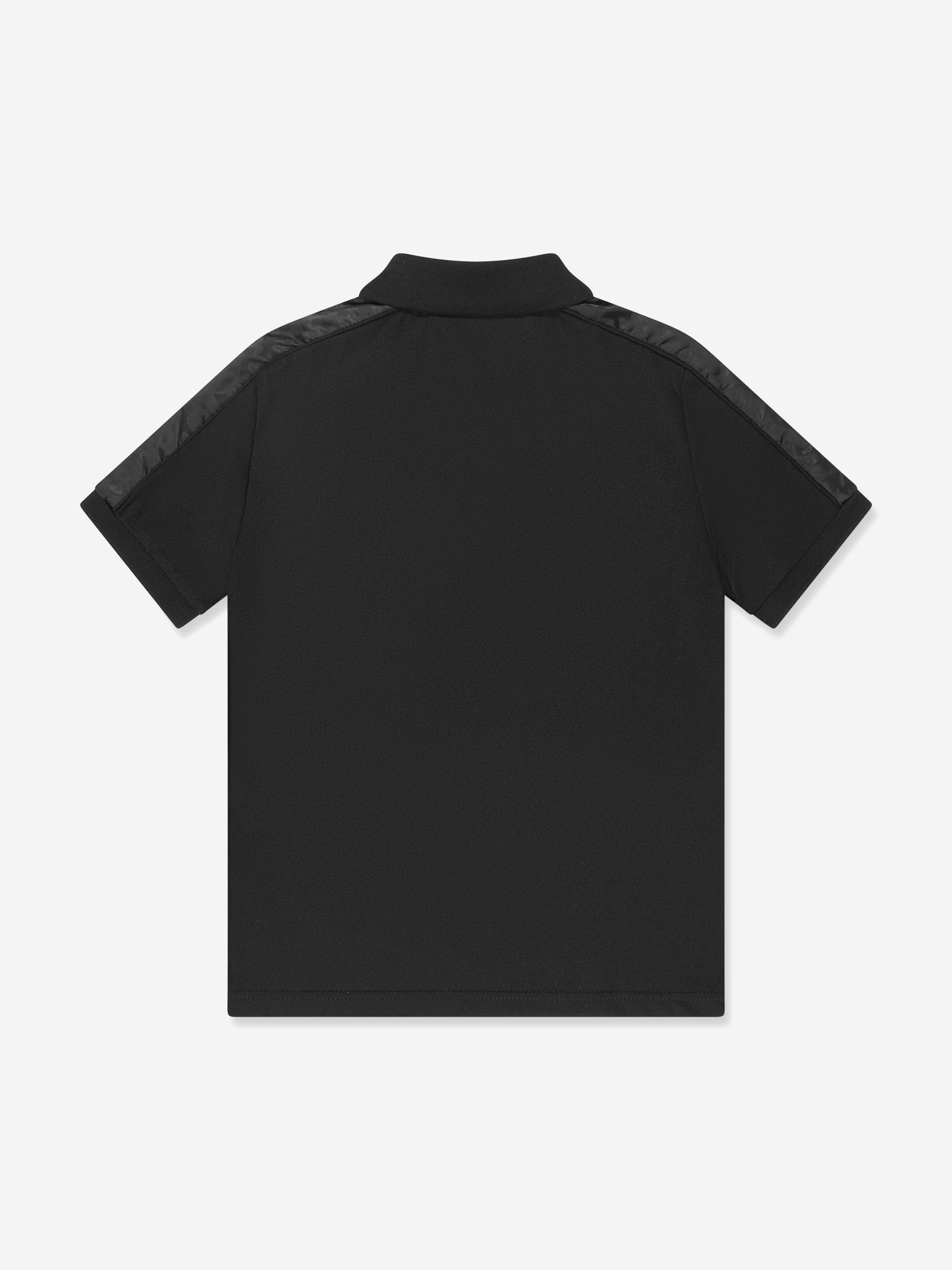 BOSS Boys Logo Badge Polo Shirt in Black