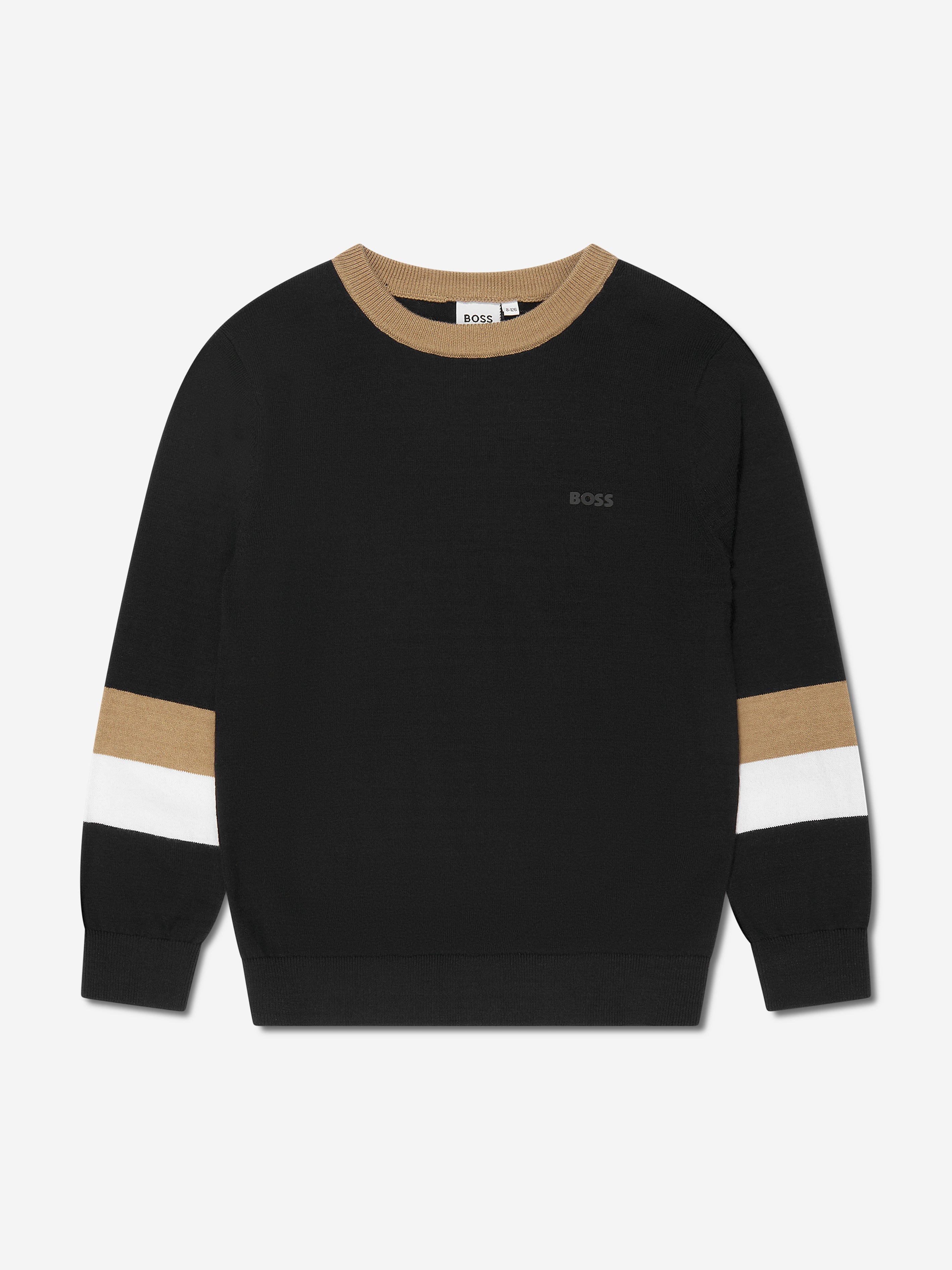 BOSS Boys Knitted Jumper in Black