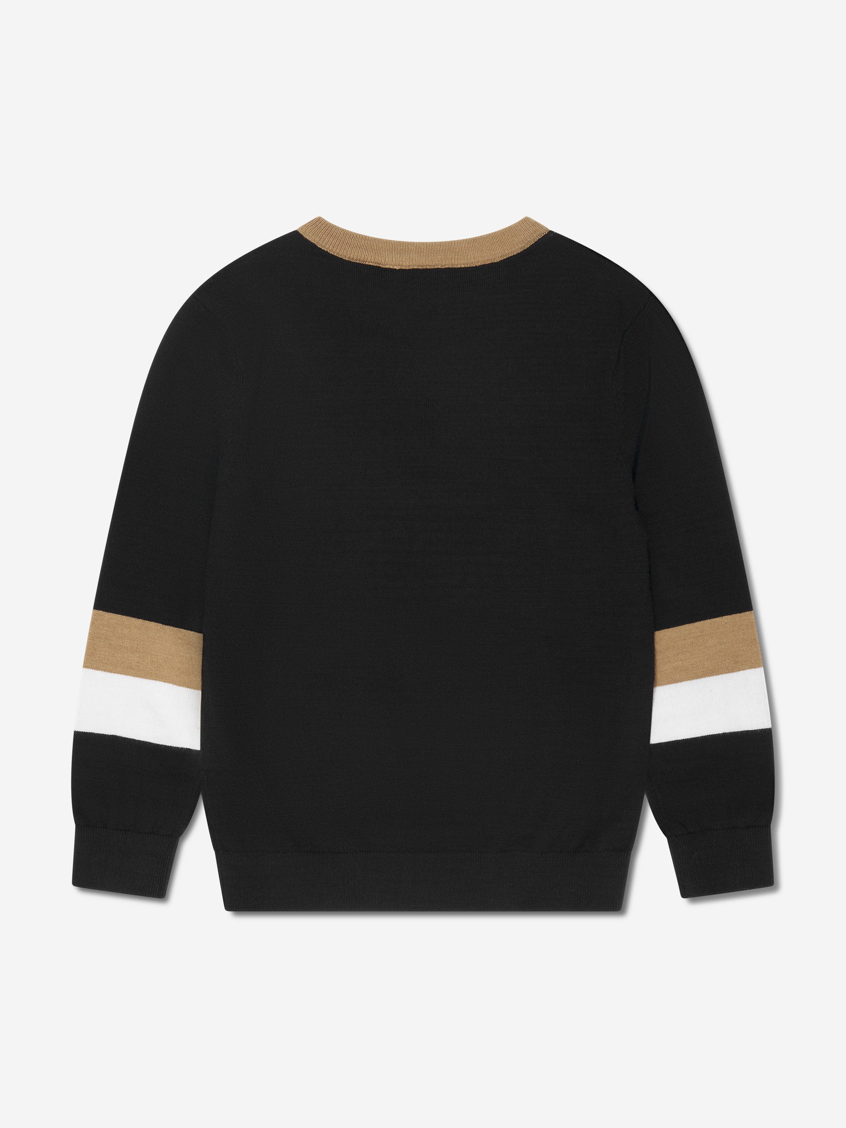 BOSS Boys Knitted Jumper in Black