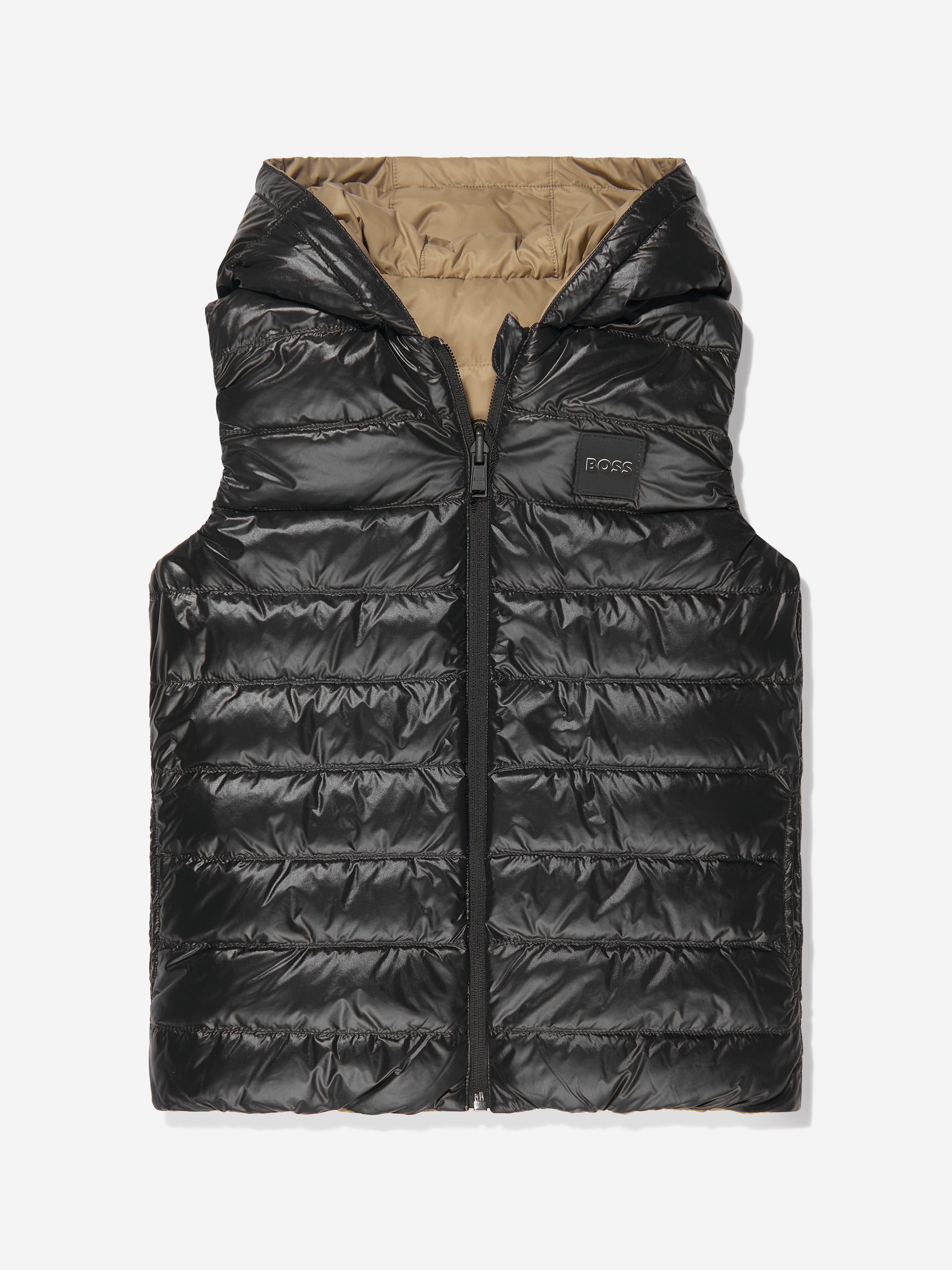 BOSS Boys Reversible Puffer Gilet in Beige