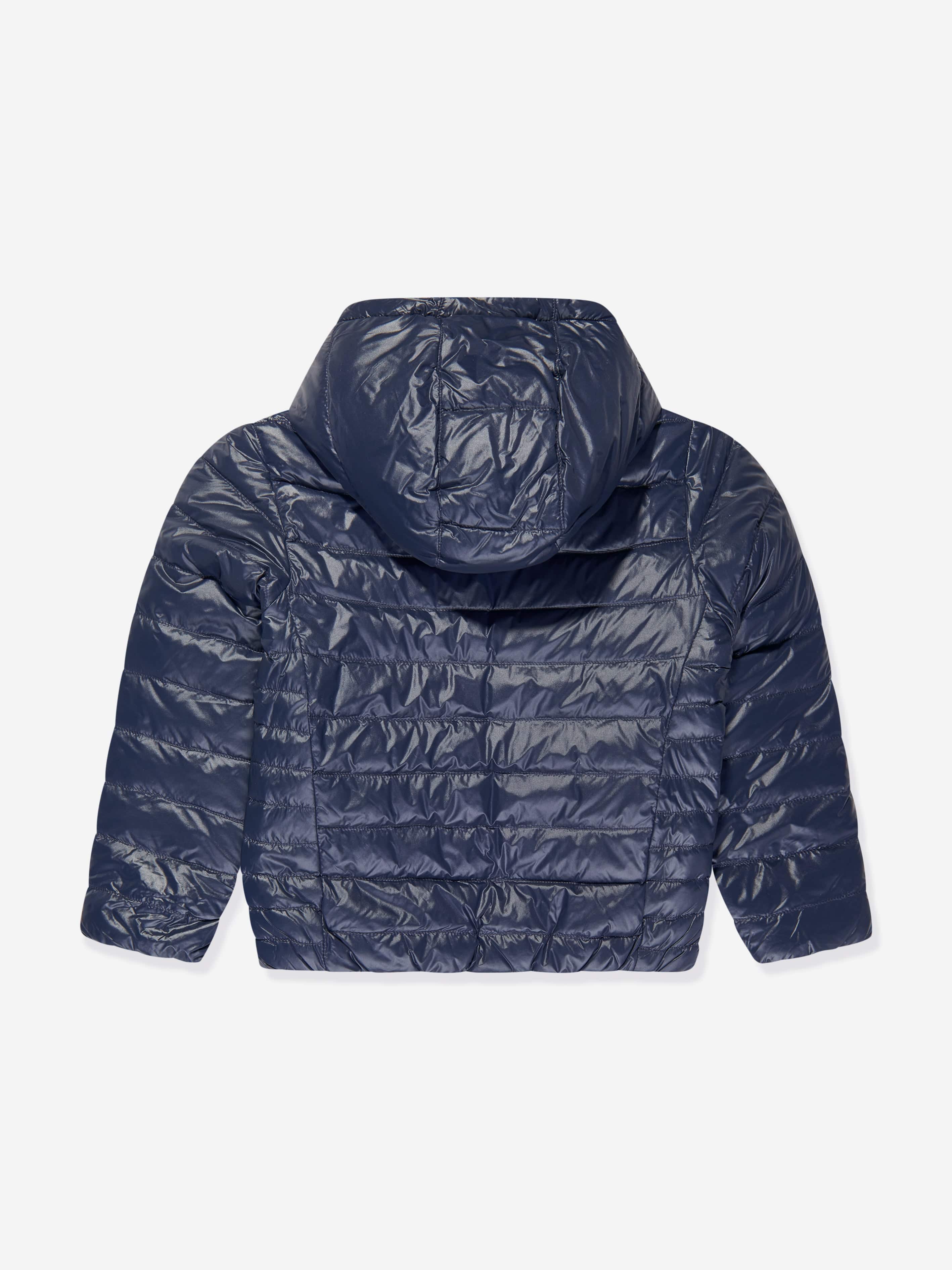 BOSS Boys Reversible Puffer Jacket in Navy