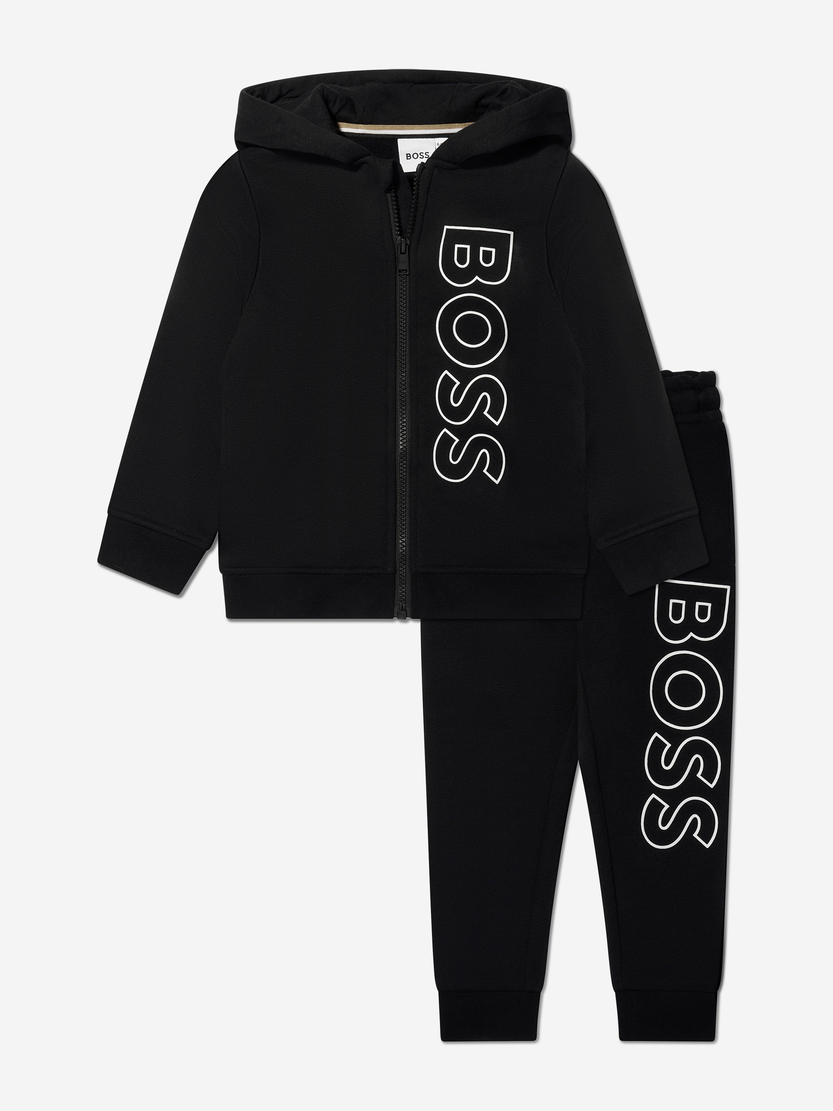 BOSS Boys Logo Tracksuit in Black