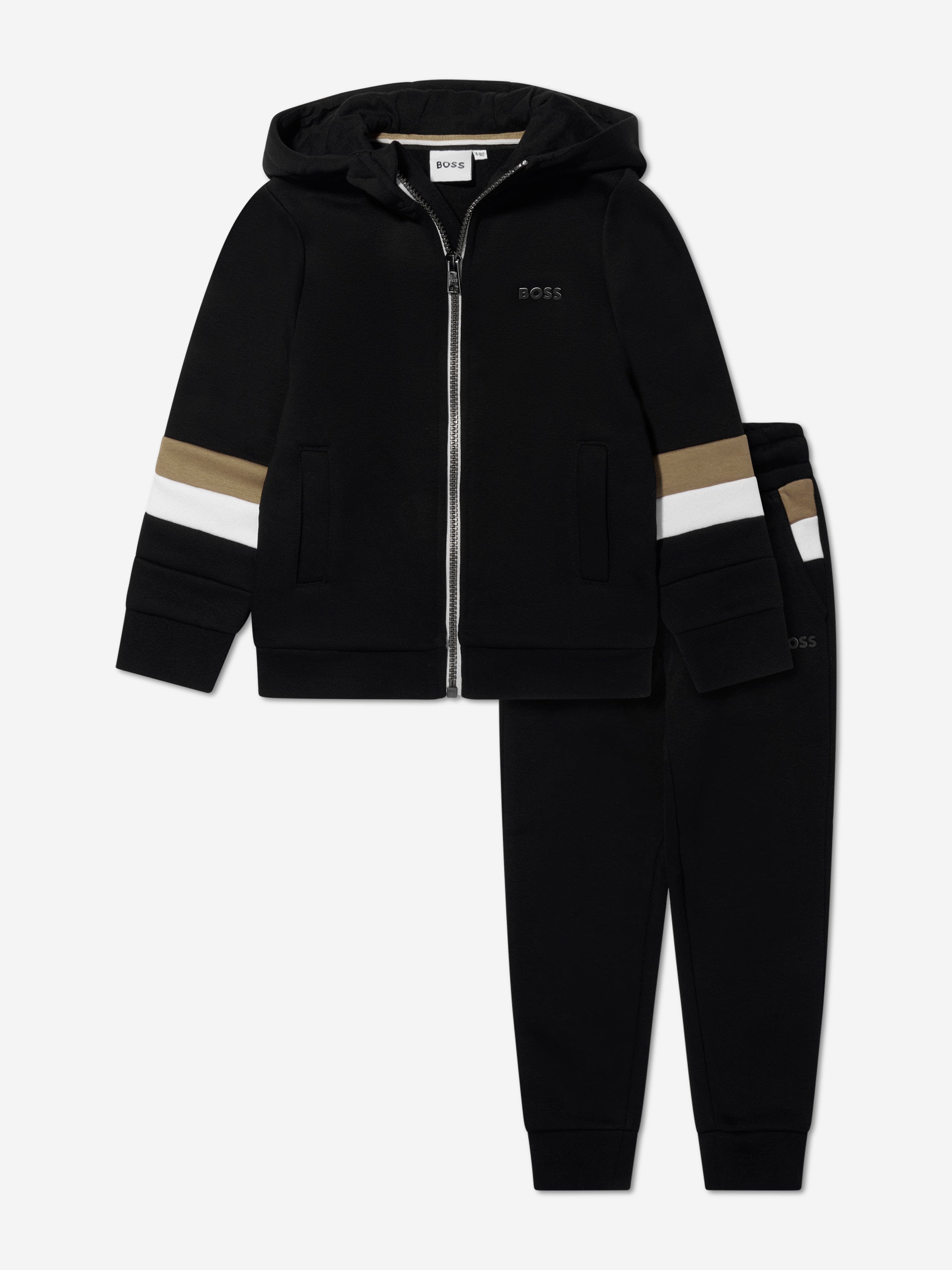 BOSS Boys Logo Tracksuit in Black