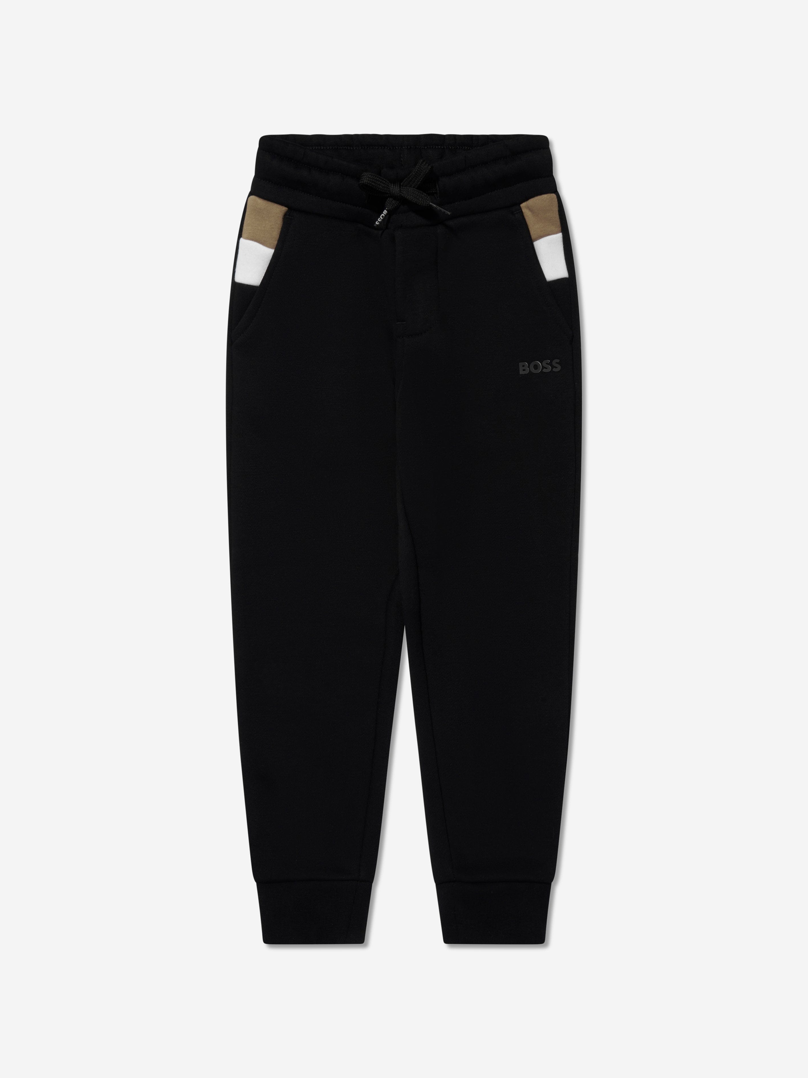 BOSS Boys Logo Tracksuit in Black