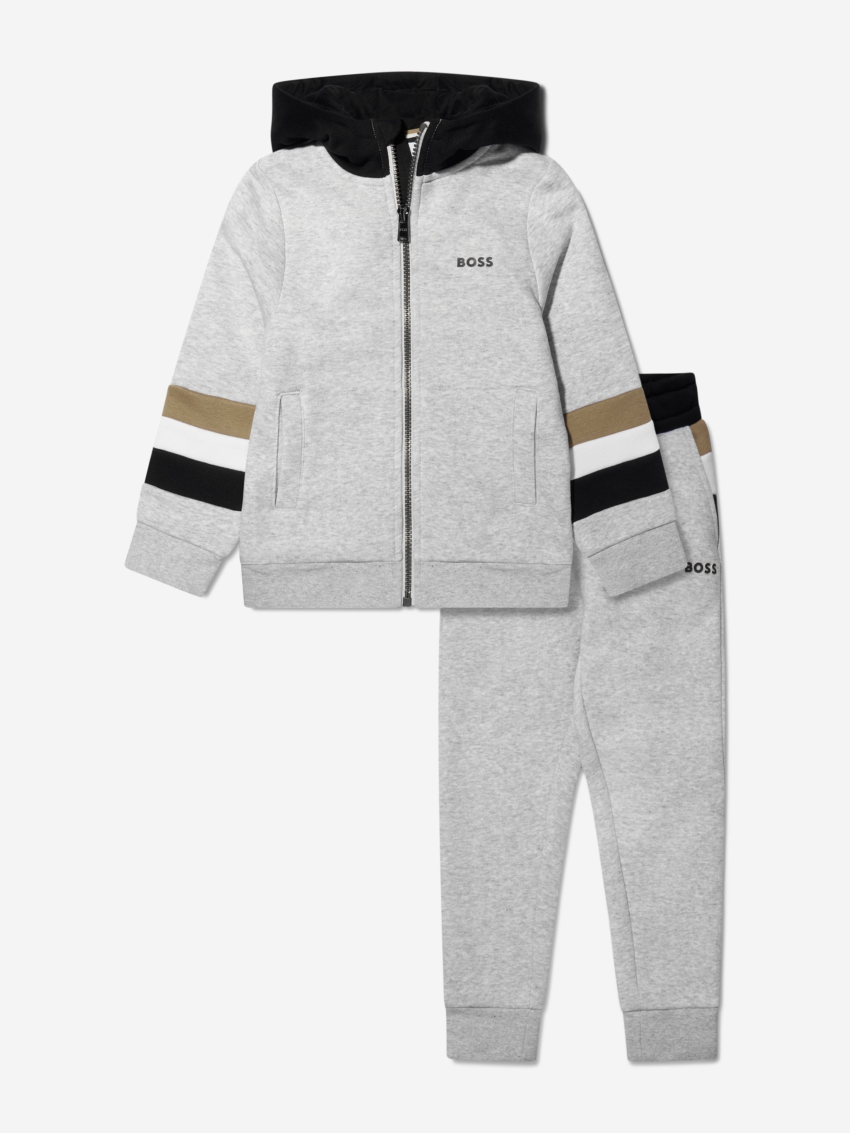 BOSS Boys Logo Tracksuit in Grey