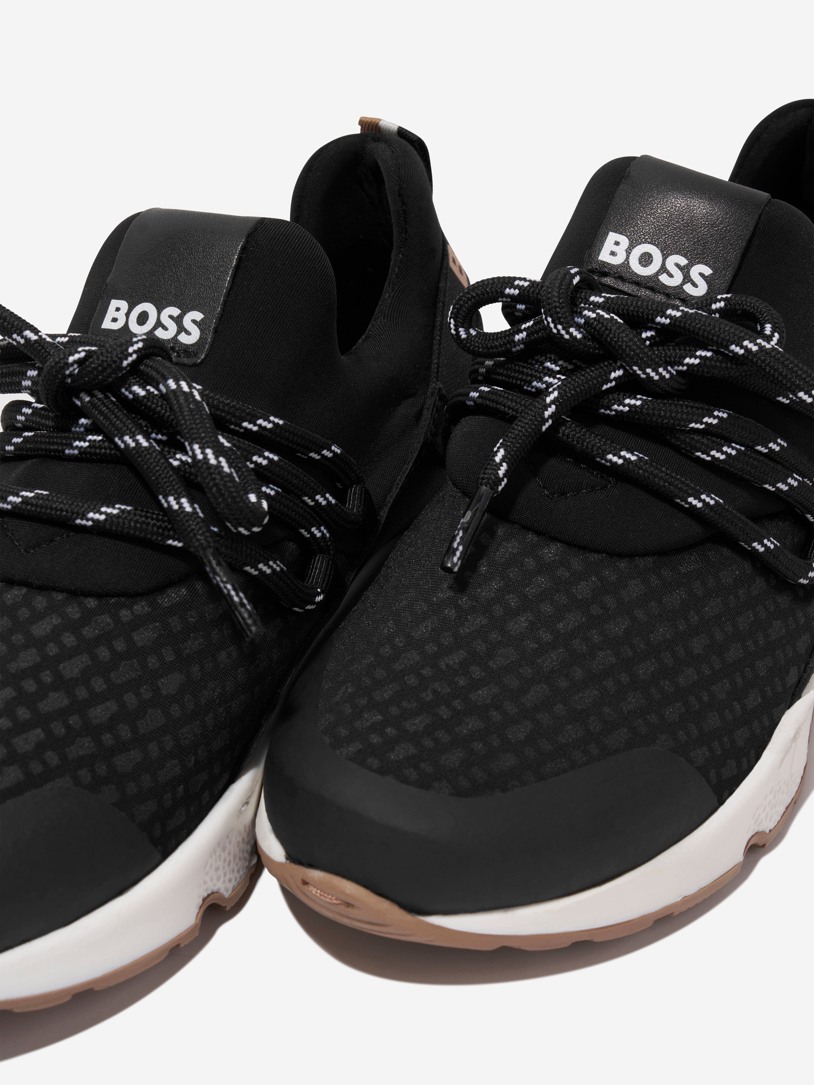 BOSS Boys Monogram Trainers in Black