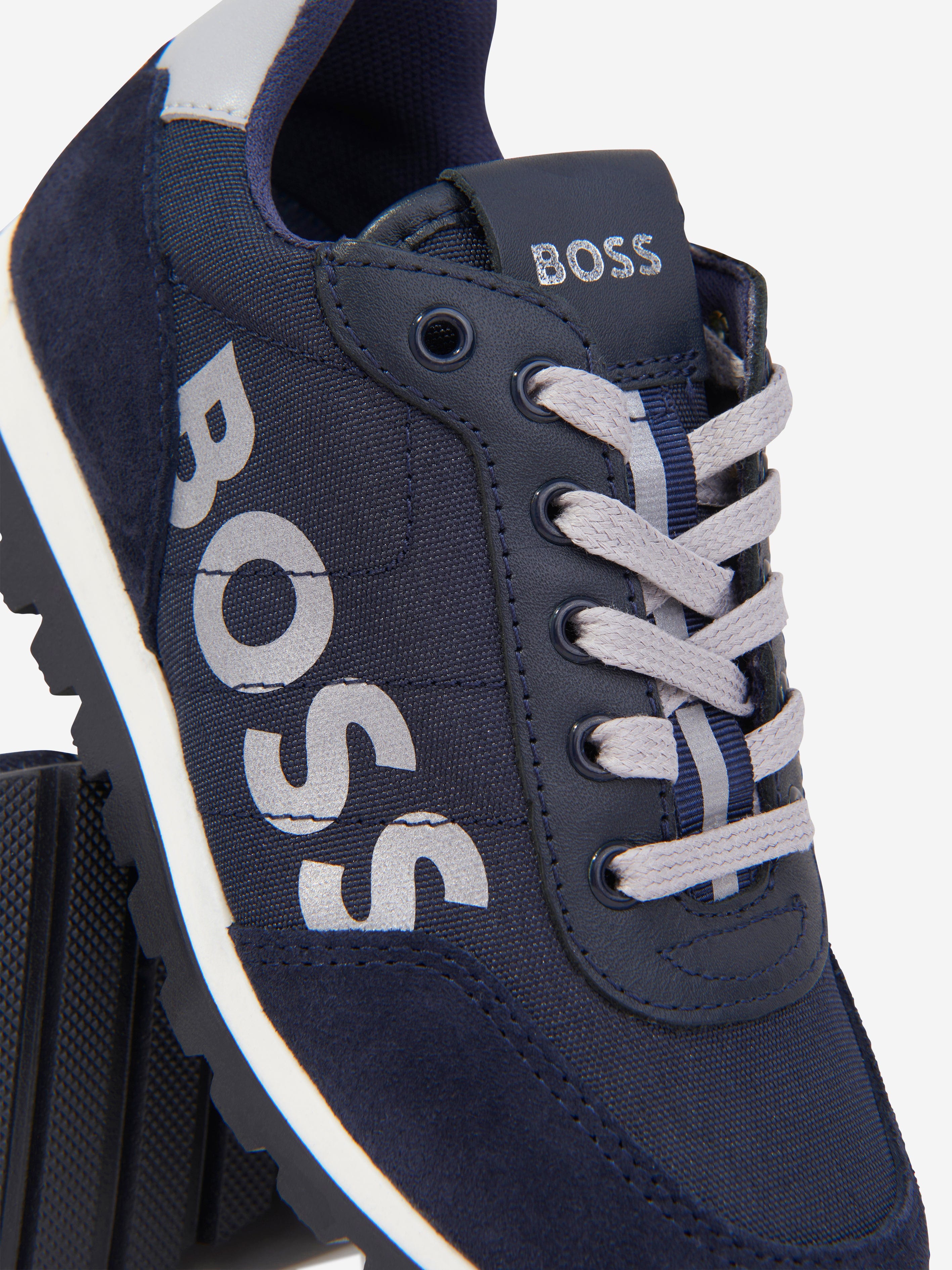 BOSS Boys Retrorunner Trainers in Navy