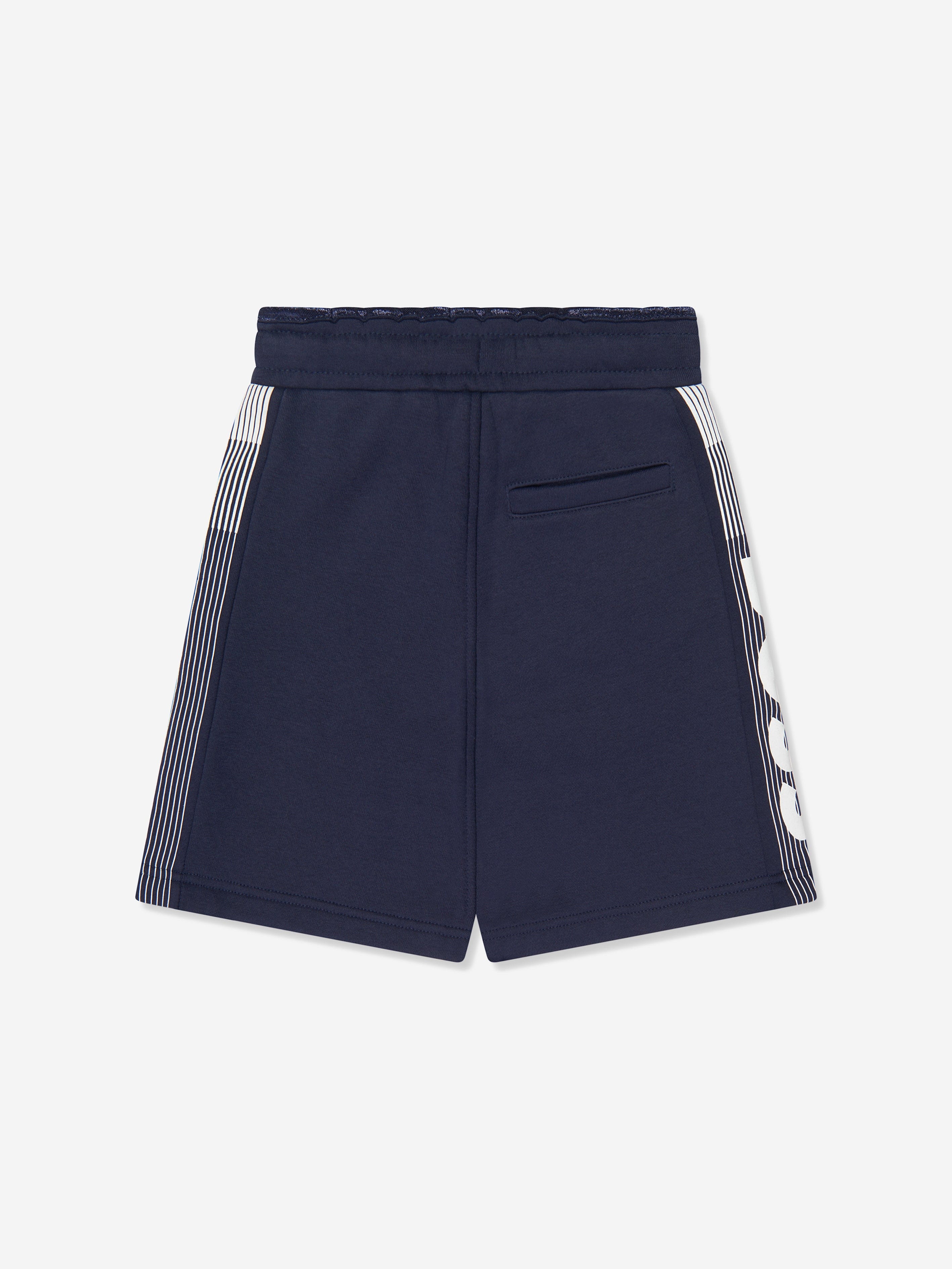 BOSS Boys Logo Print Shorts in Navy