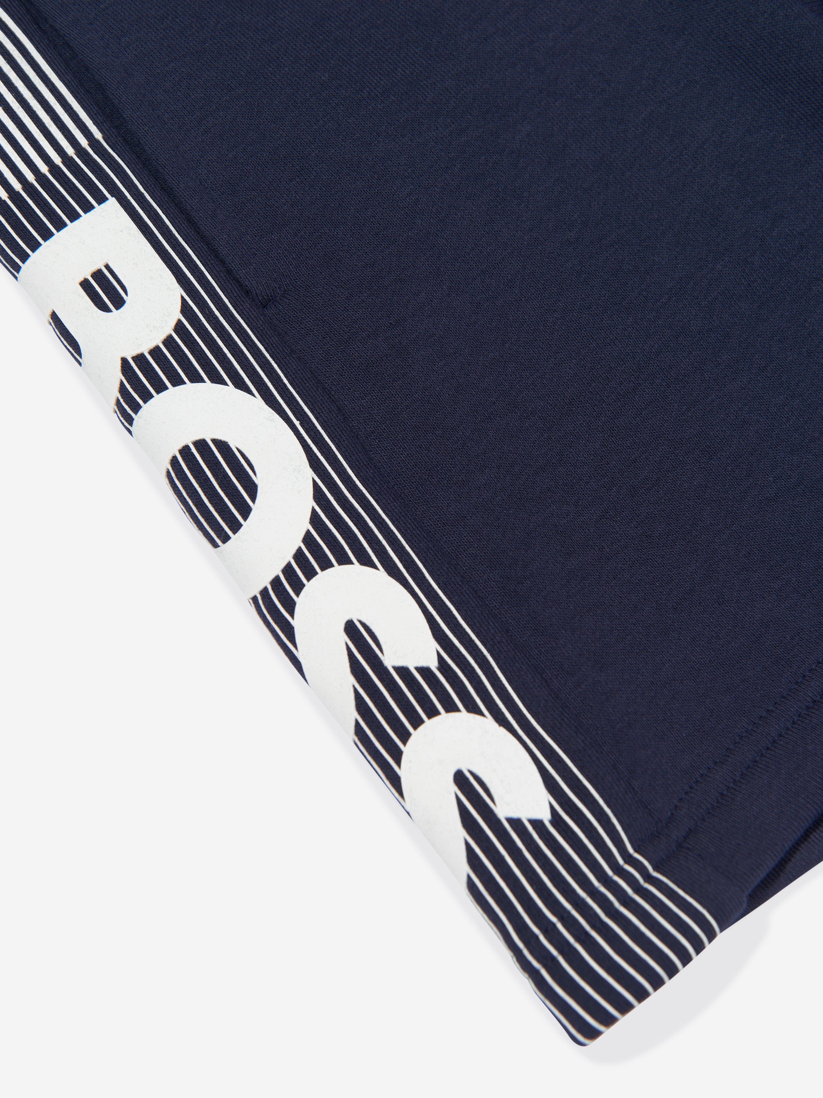 BOSS Boys Logo Print Shorts in Navy