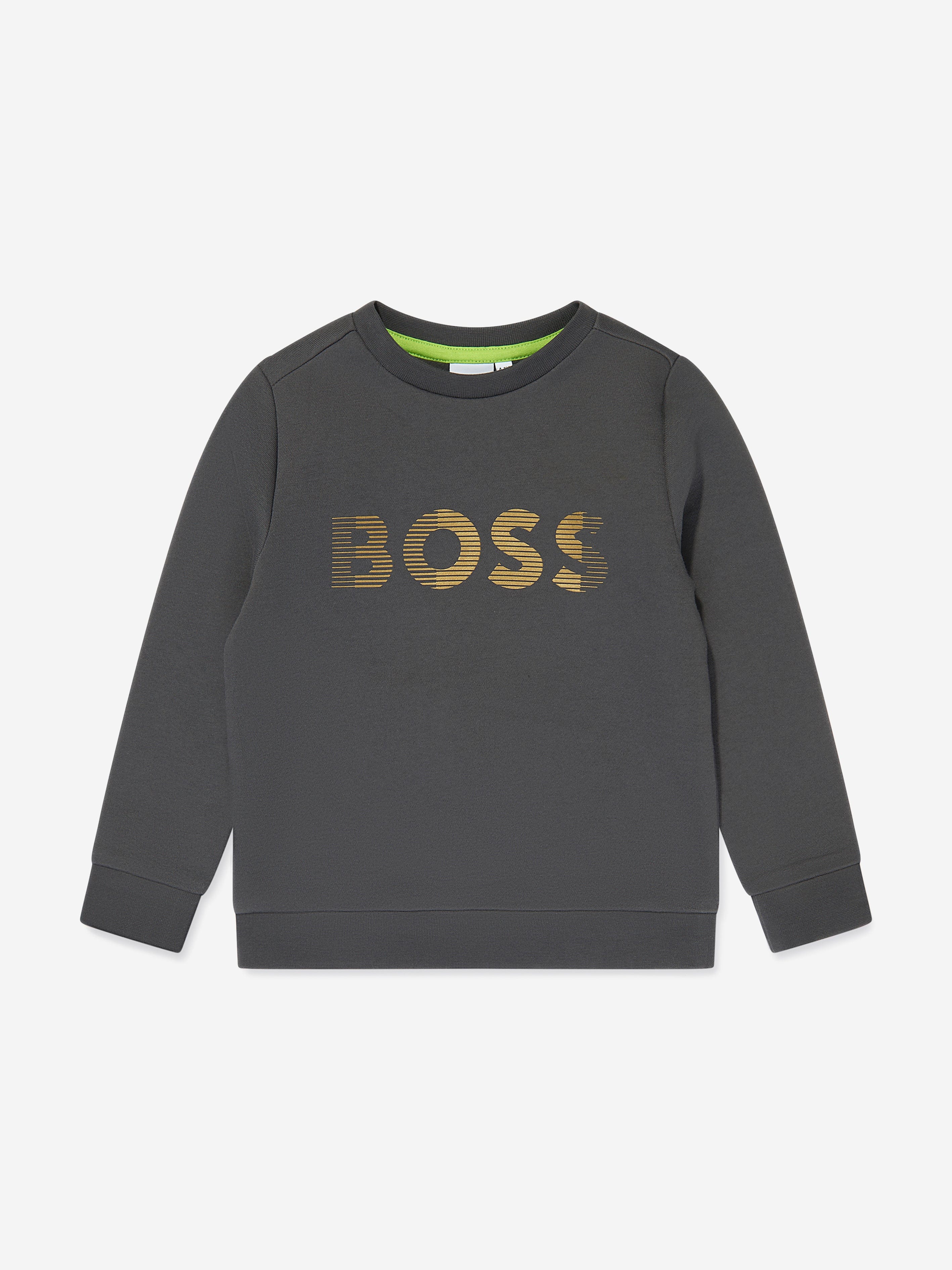 BOSS Boys Reflective Logo Sweatshirt in Grey